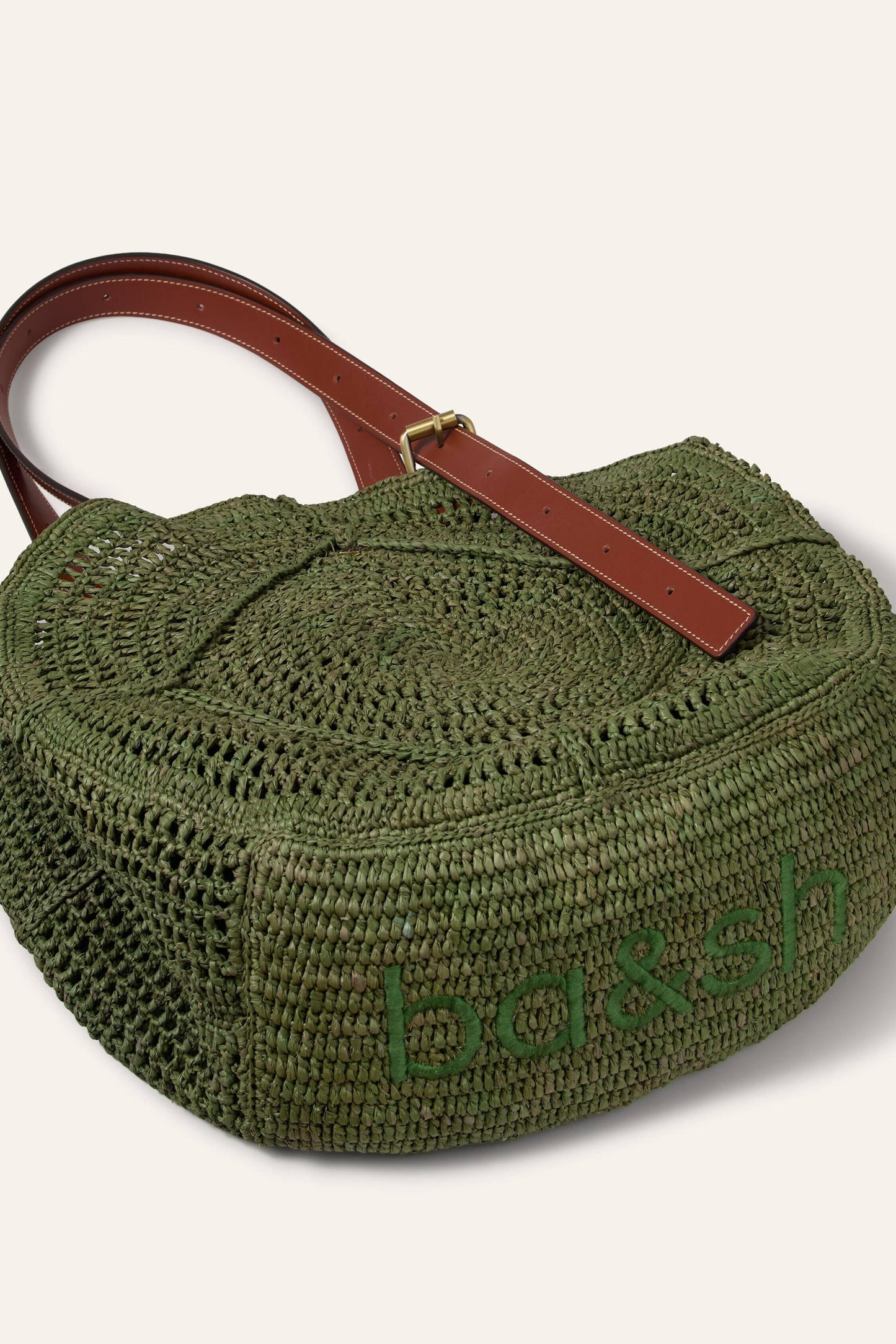 ba&sh Raffia Straw Bag Palma Green