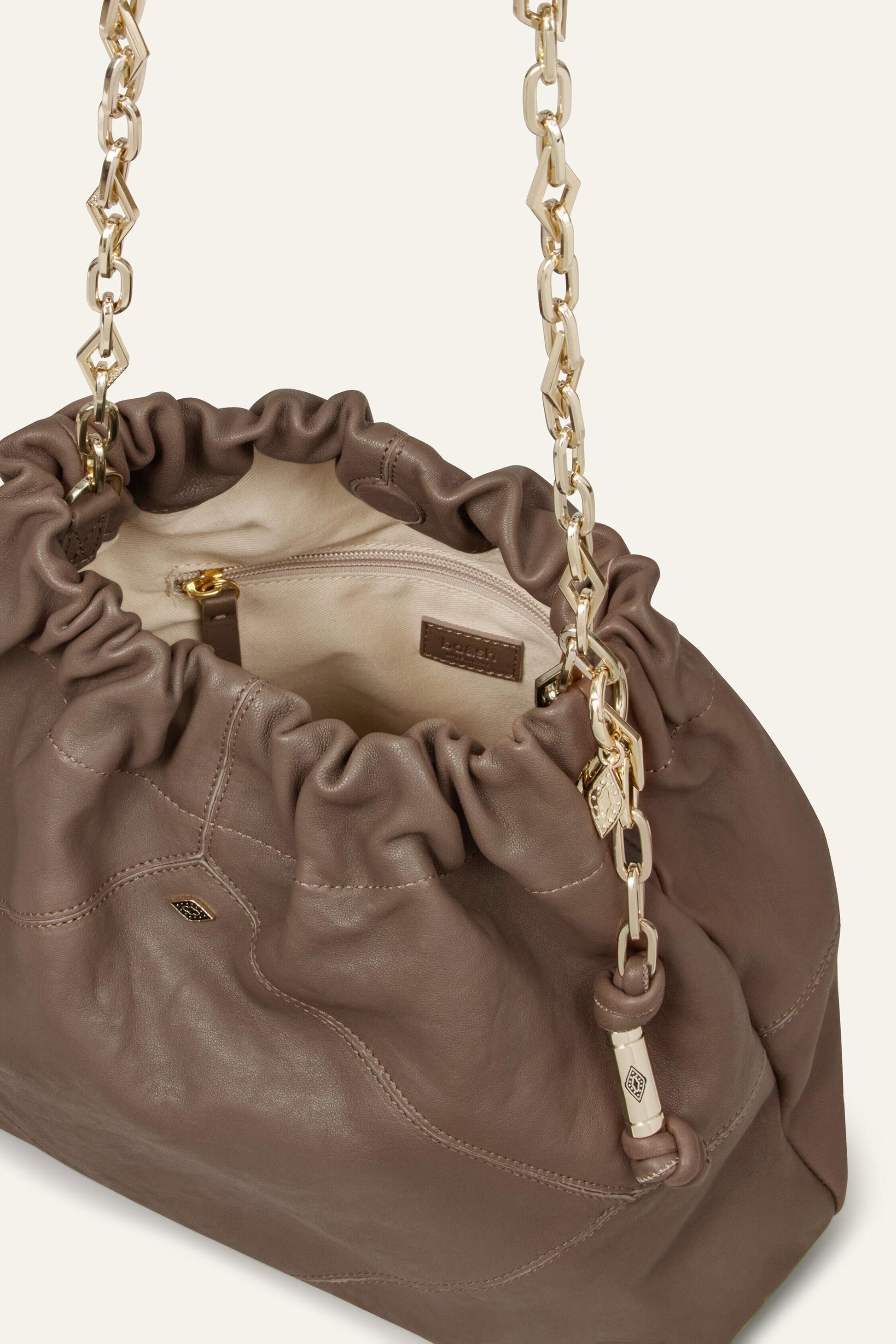 ba&sh Leather Bag June Gray