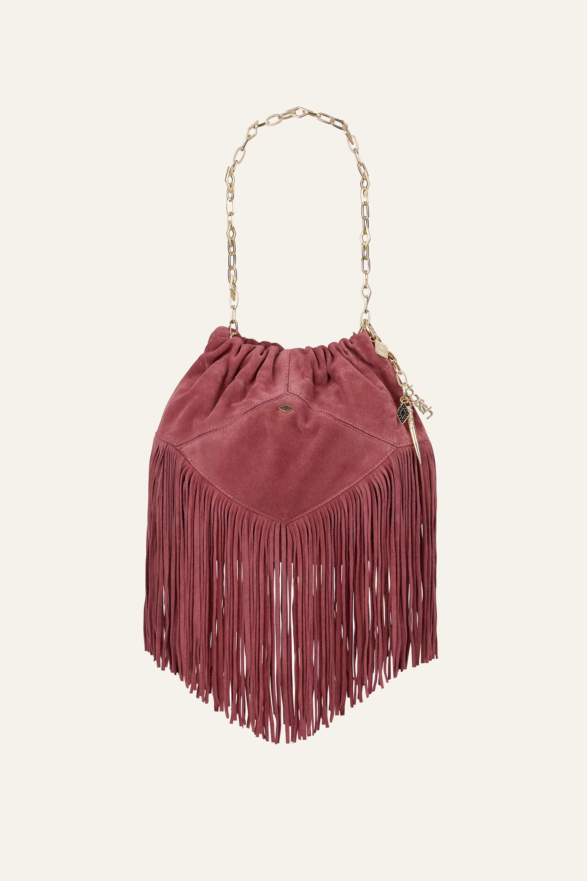 ba&sh Mini Suede Bag June Pink