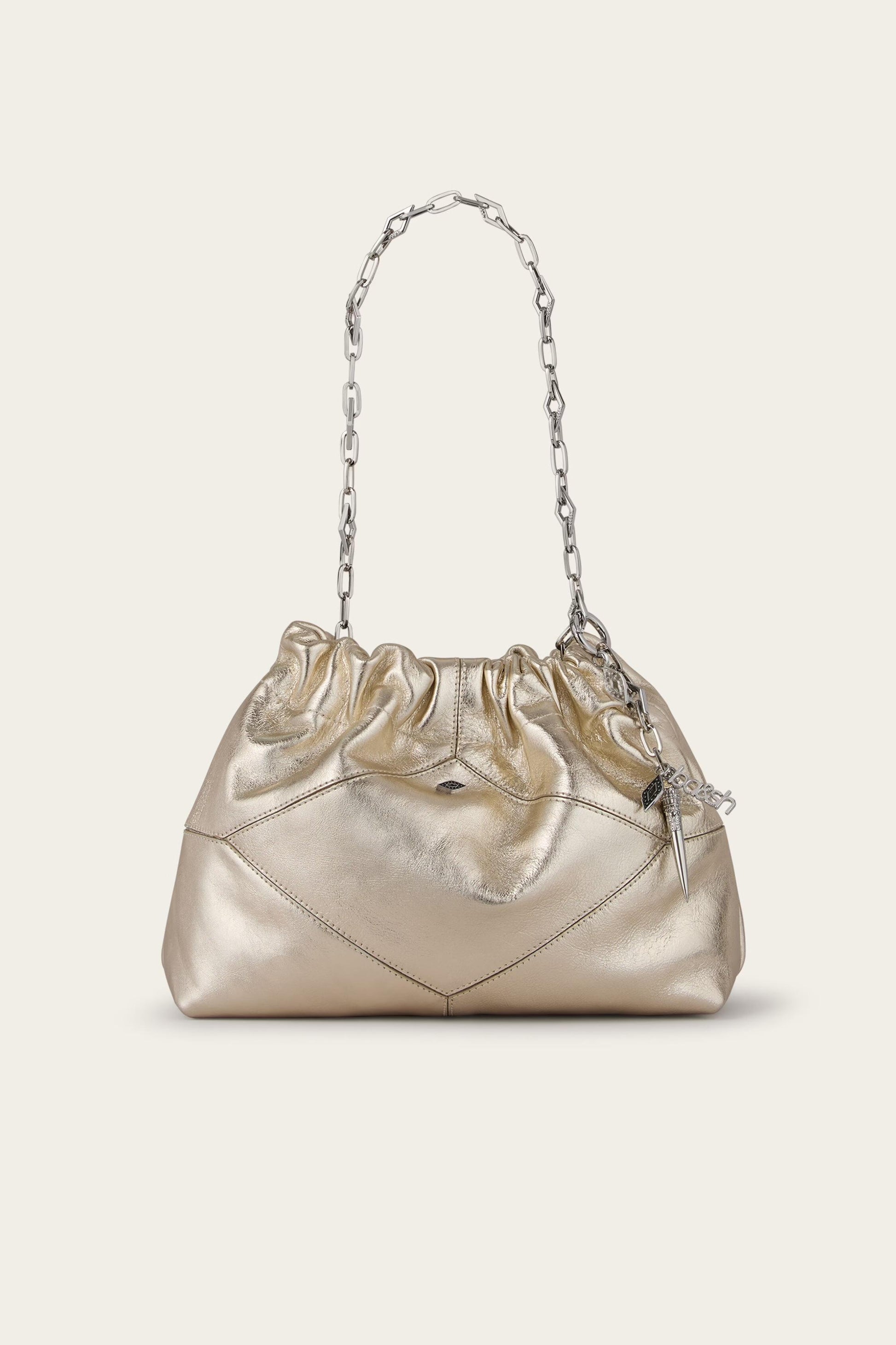 ba&sh Mini Leather Tote Bag June Off-White