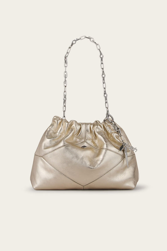 ba&sh Mini Leather Tote Bag June Off-White