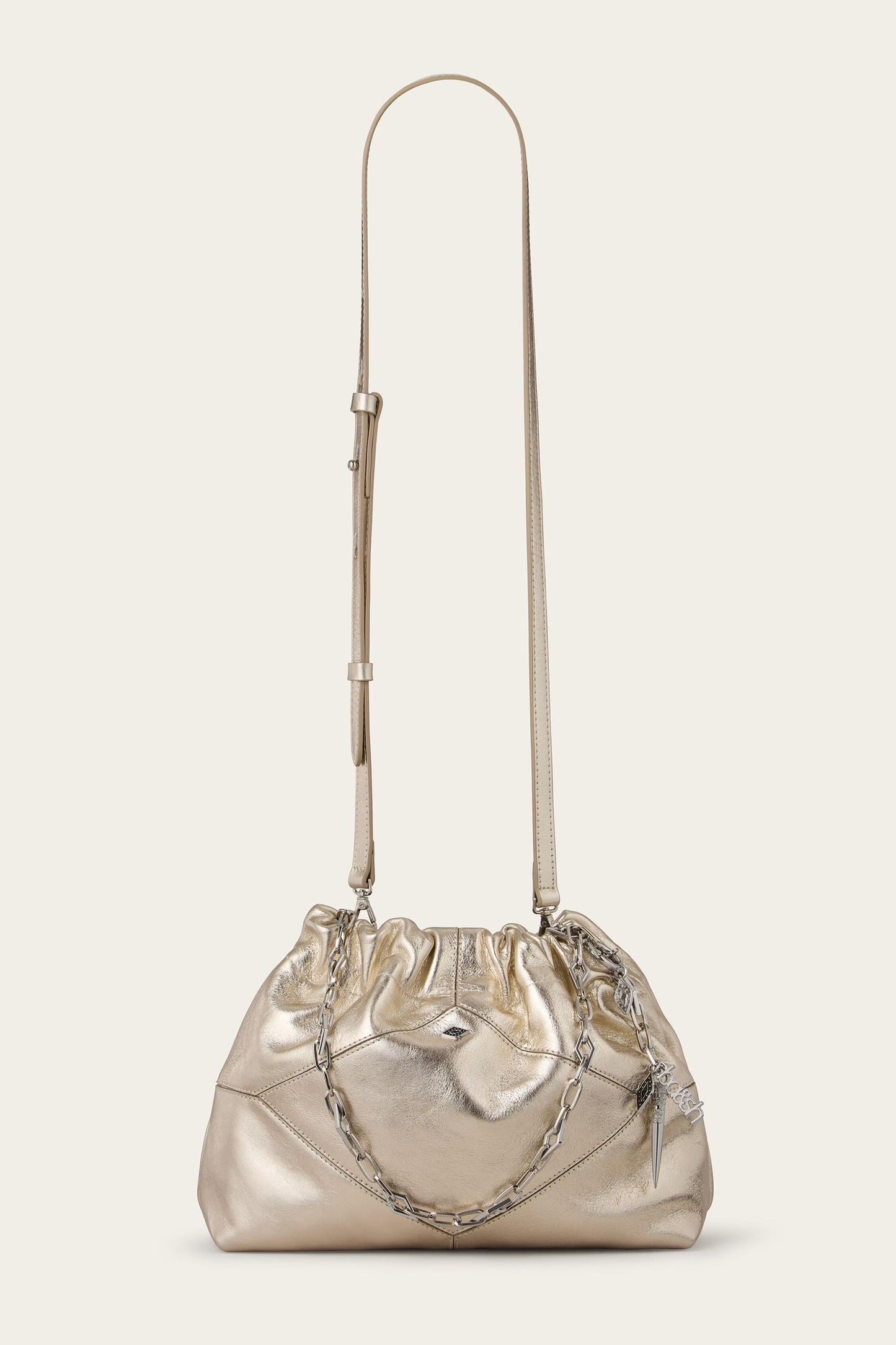 ba&sh Mini Leather Tote Bag June Off-White
