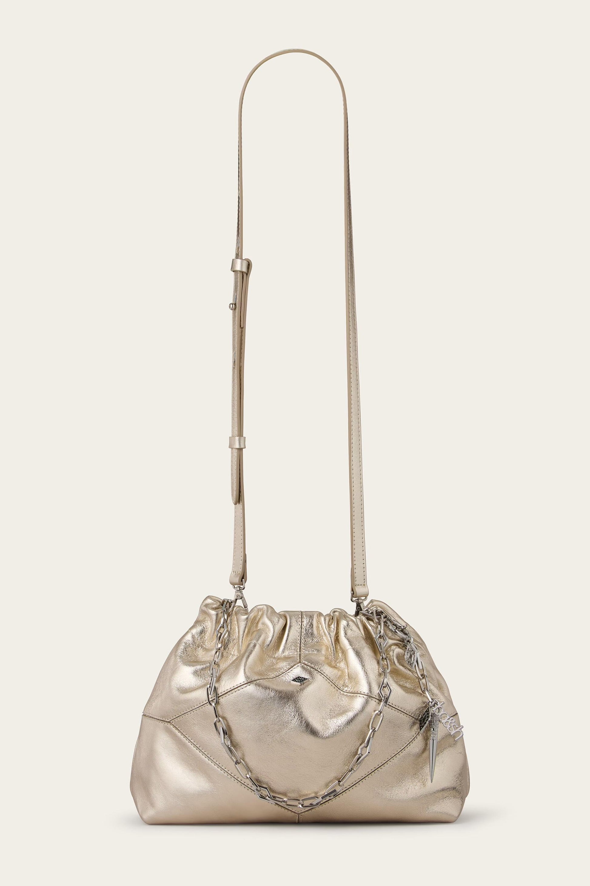 ba&sh Mini Leather Tote Bag June Off-White
