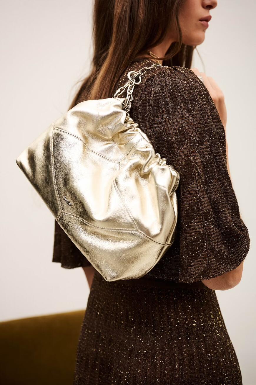 ba&sh Mini Leather Tote Bag June Off-White