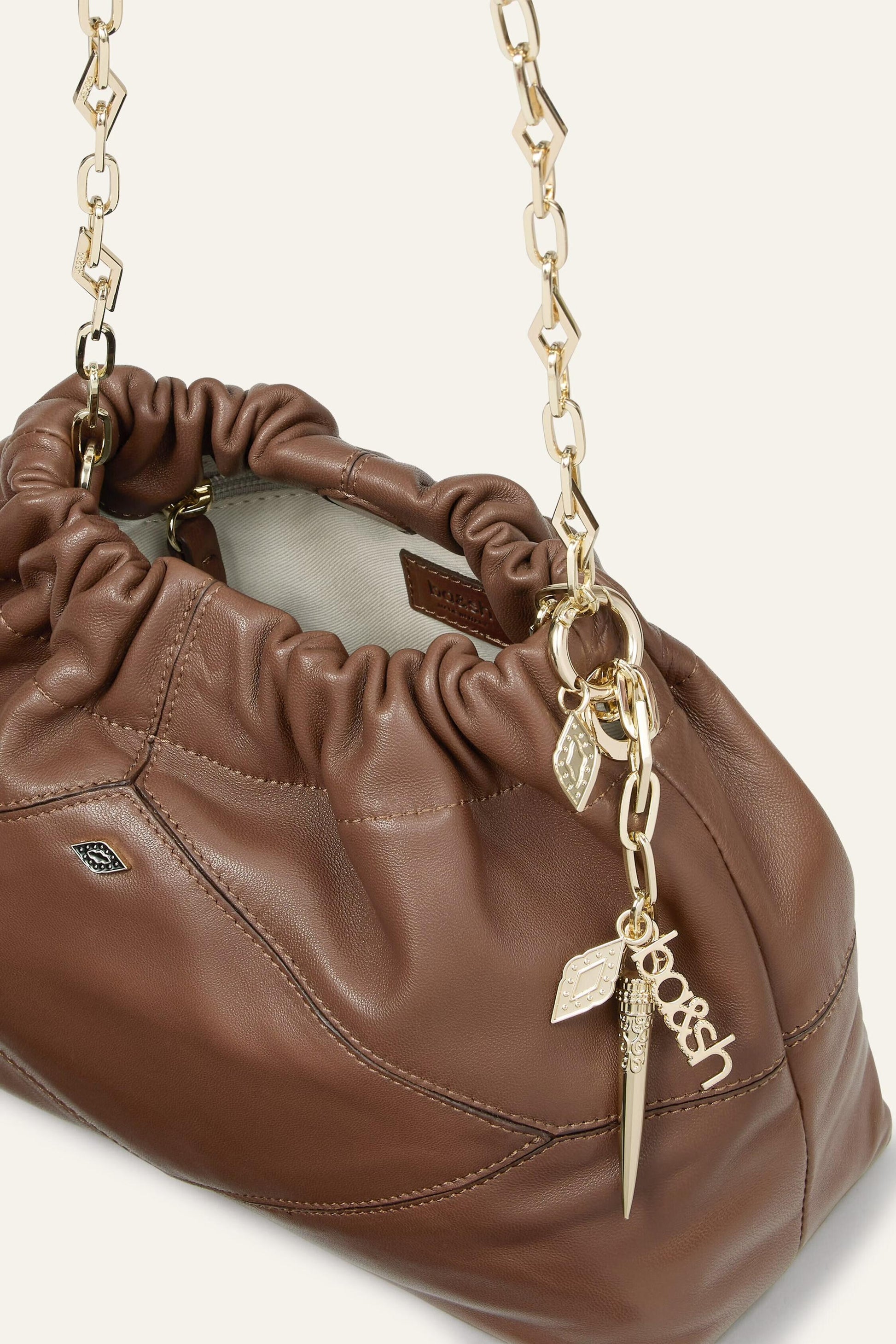 ba&sh Mini Leather Bag June Brown