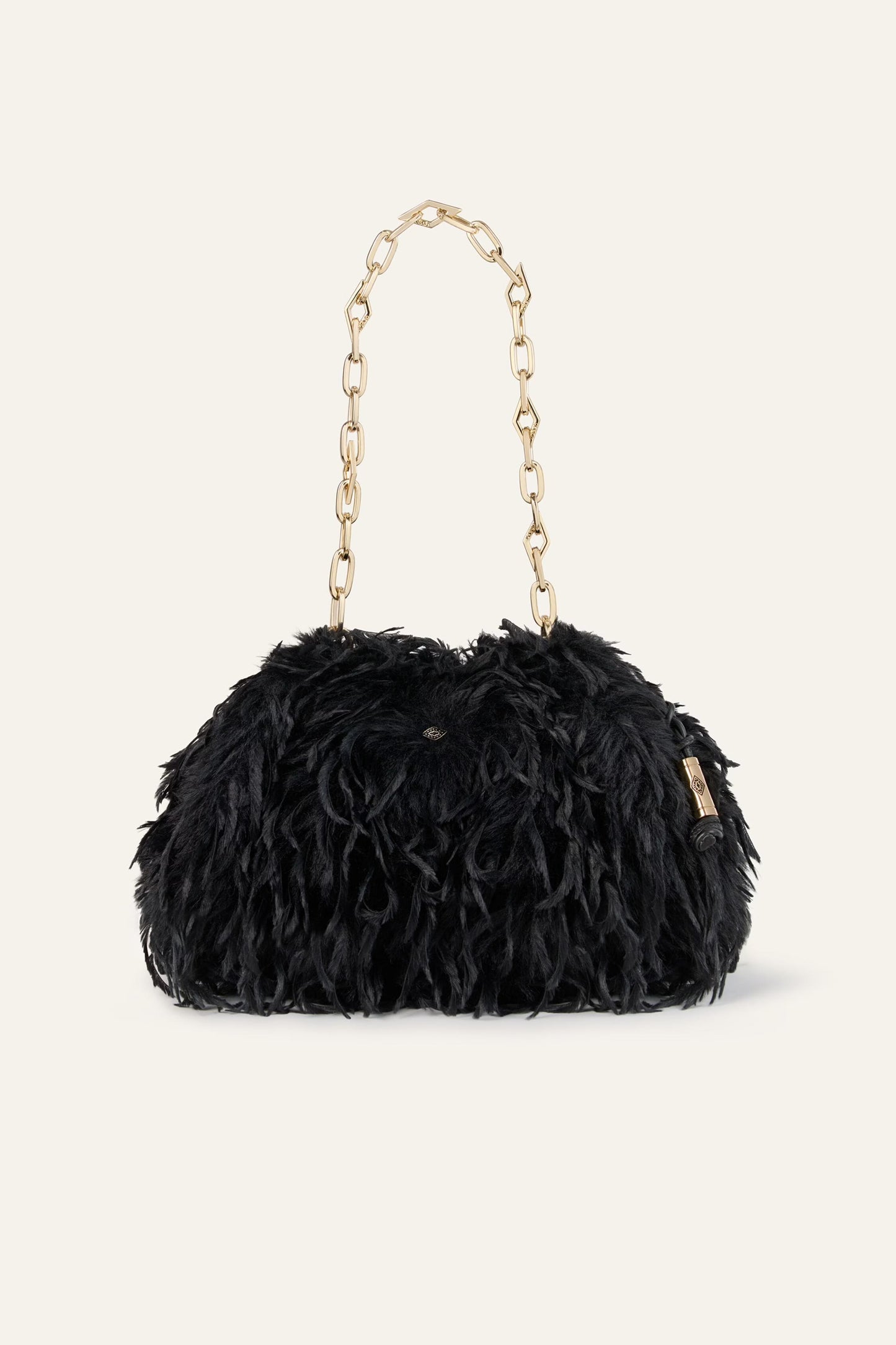 ba&sh Feathered Clutch June Black
