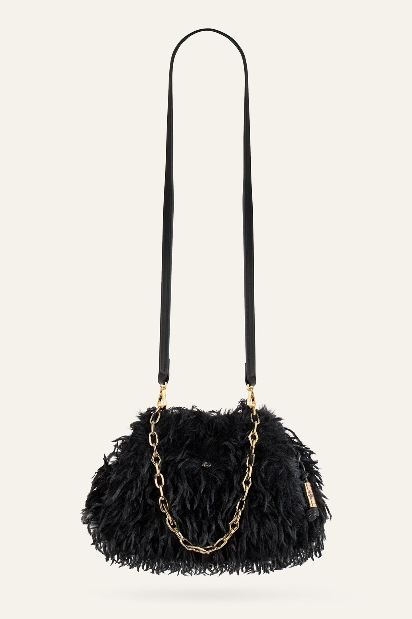 ba&sh Feathered Clutch June Black
