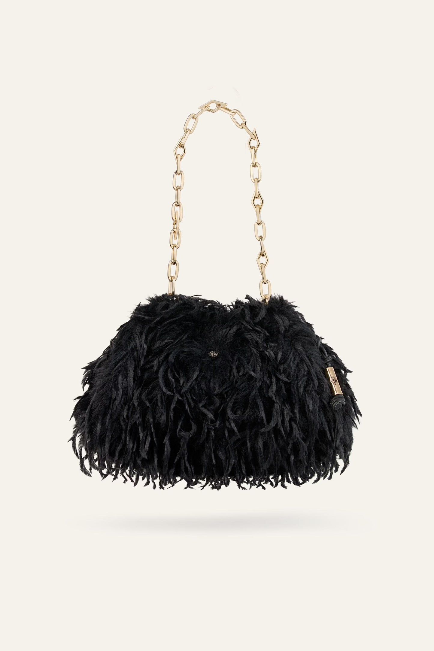 ba&sh Feathered Clutch June Black
