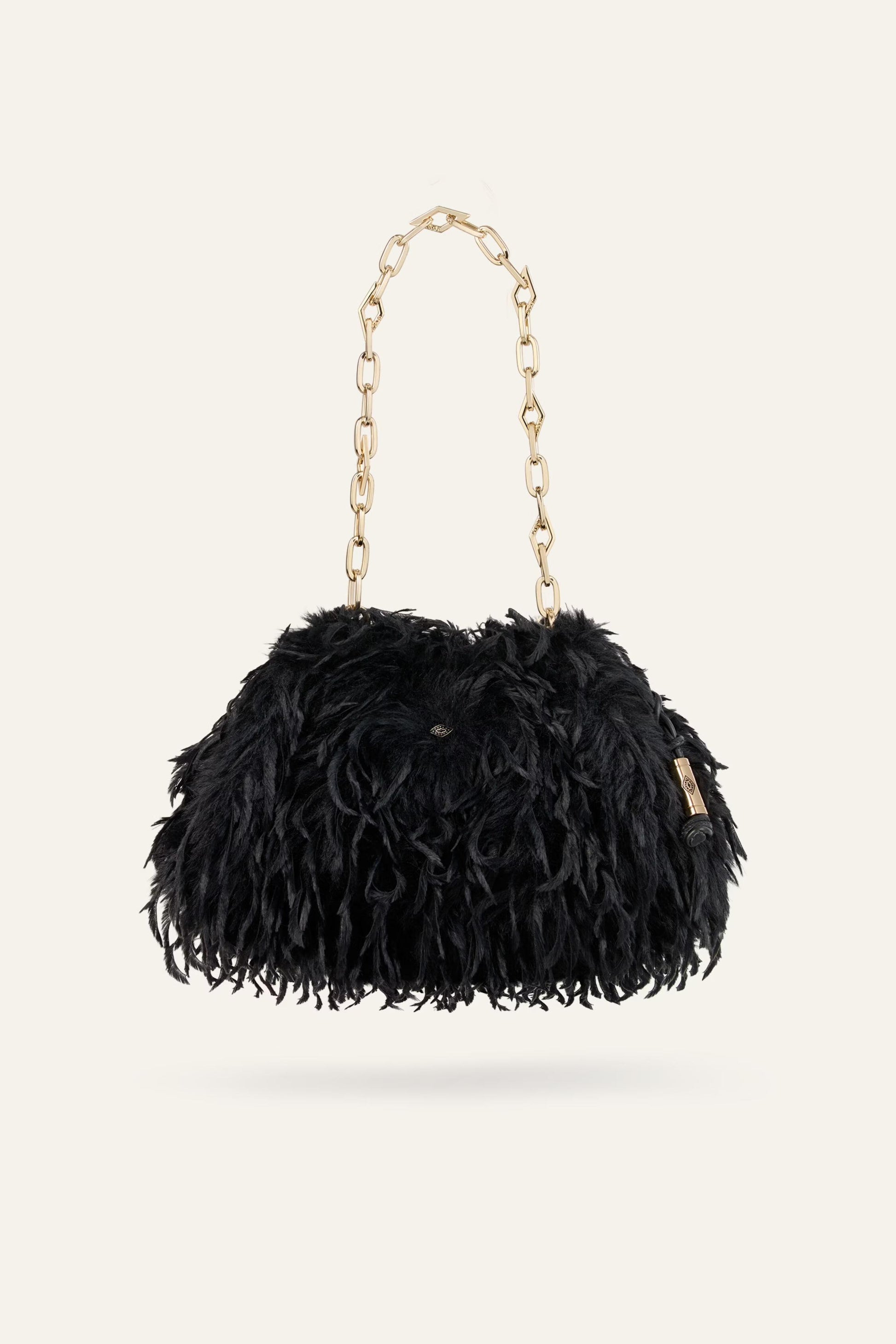 ba&sh Feathered Clutch June Black
