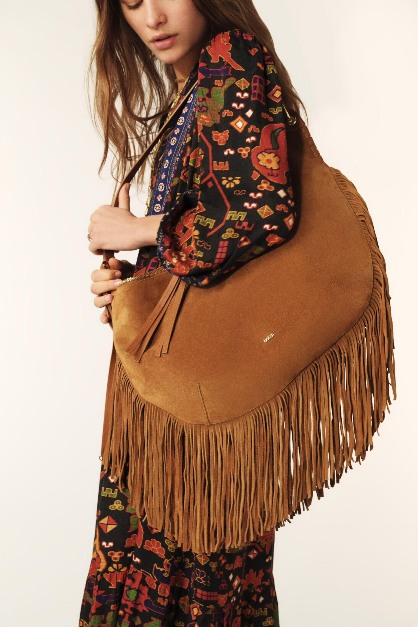 ba&sh Fringed Bag Swing Brown