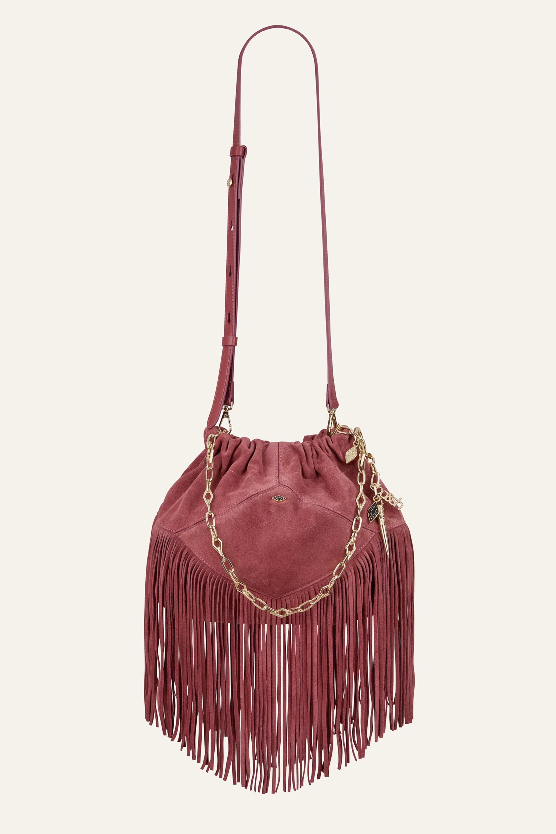 ba&sh Mini Suede Bag June Pink