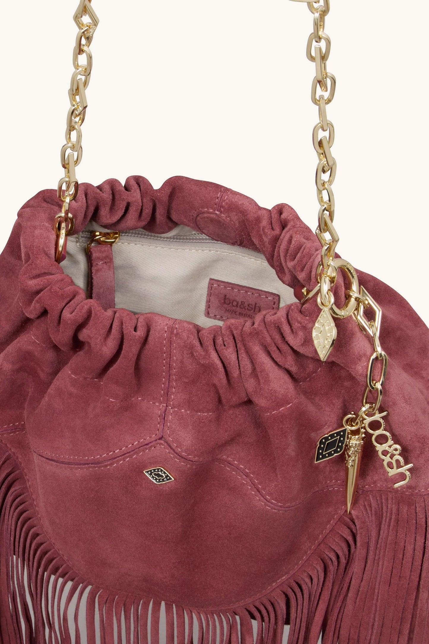 ba&sh Mini Suede Bag June Pink