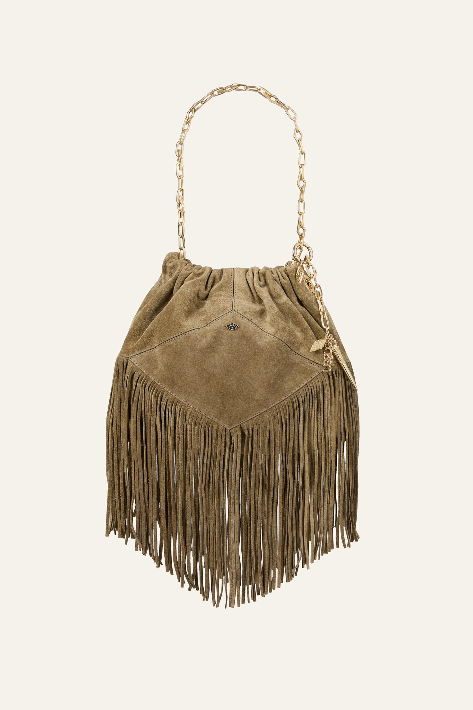 ba&sh Mini Suede Bag June Green