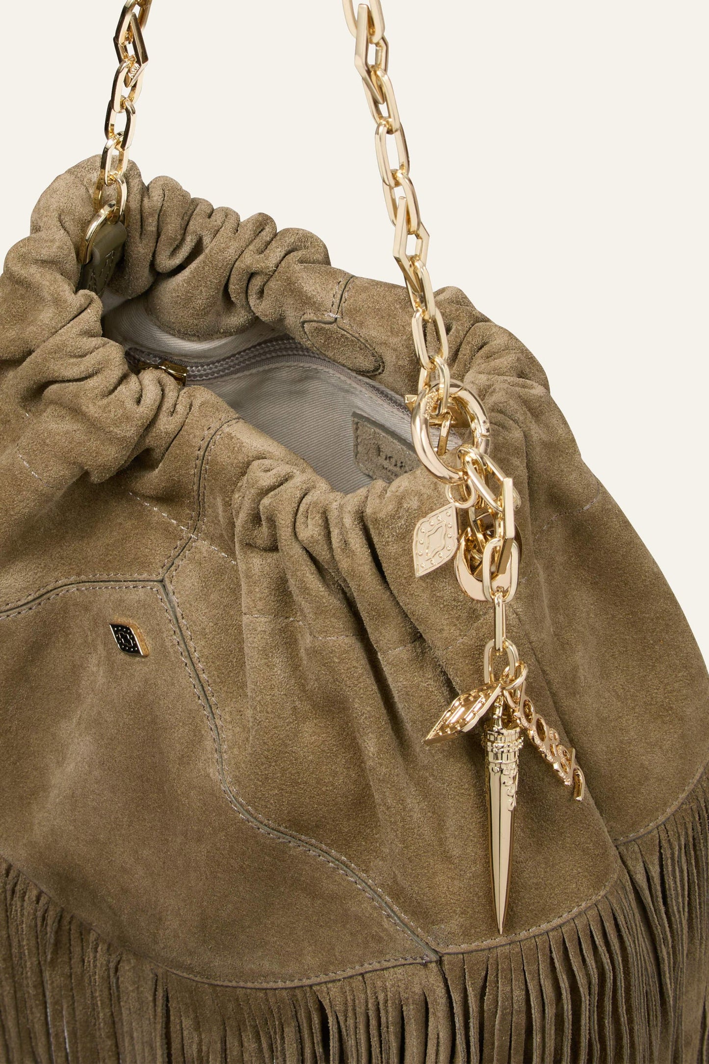 ba&sh Mini Suede Bag June Green
