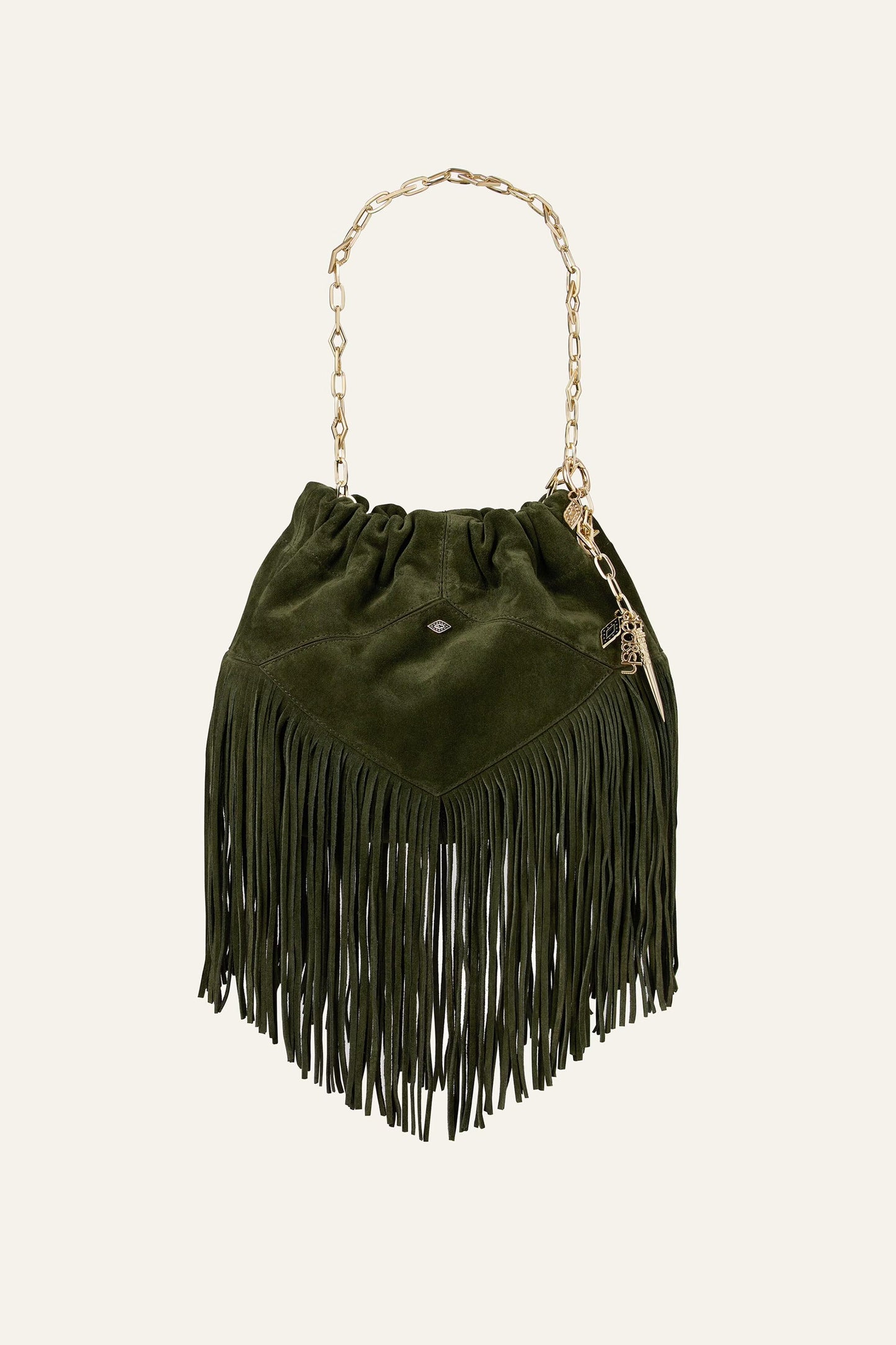 ba&sh Mini Suede Bag June Green