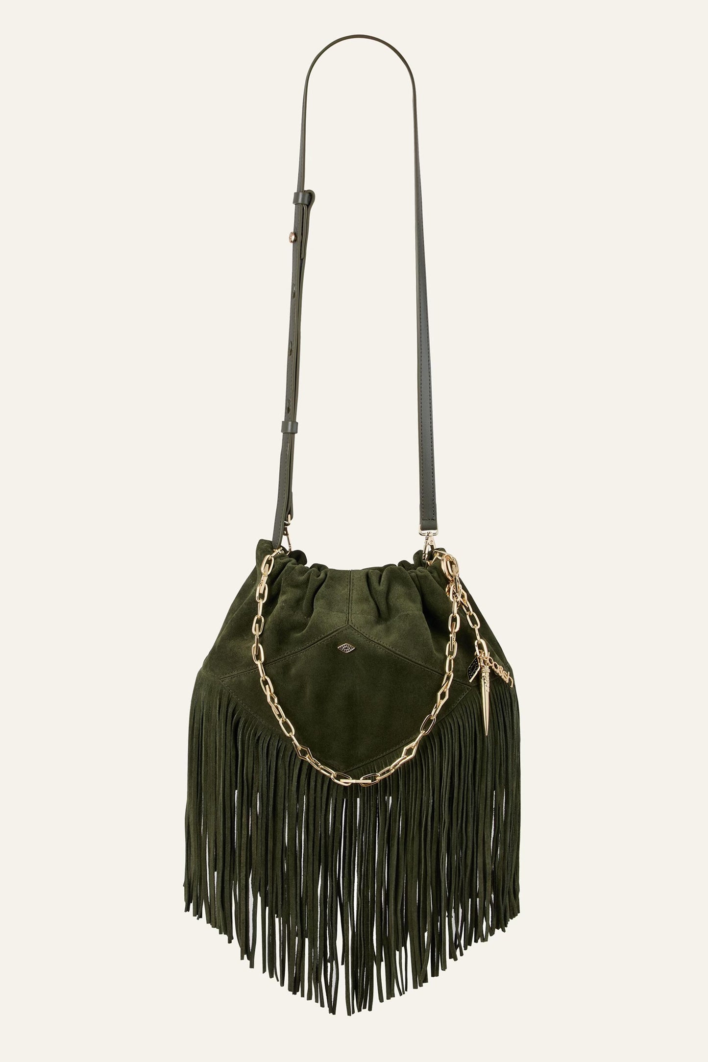 ba&sh Mini Suede Bag June Green