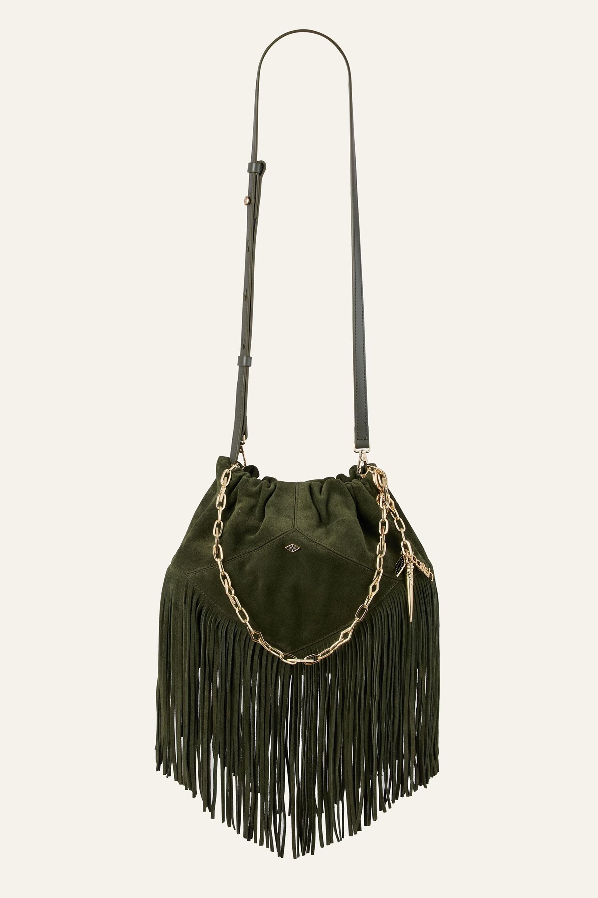 ba&sh Mini Suede Bag June Green