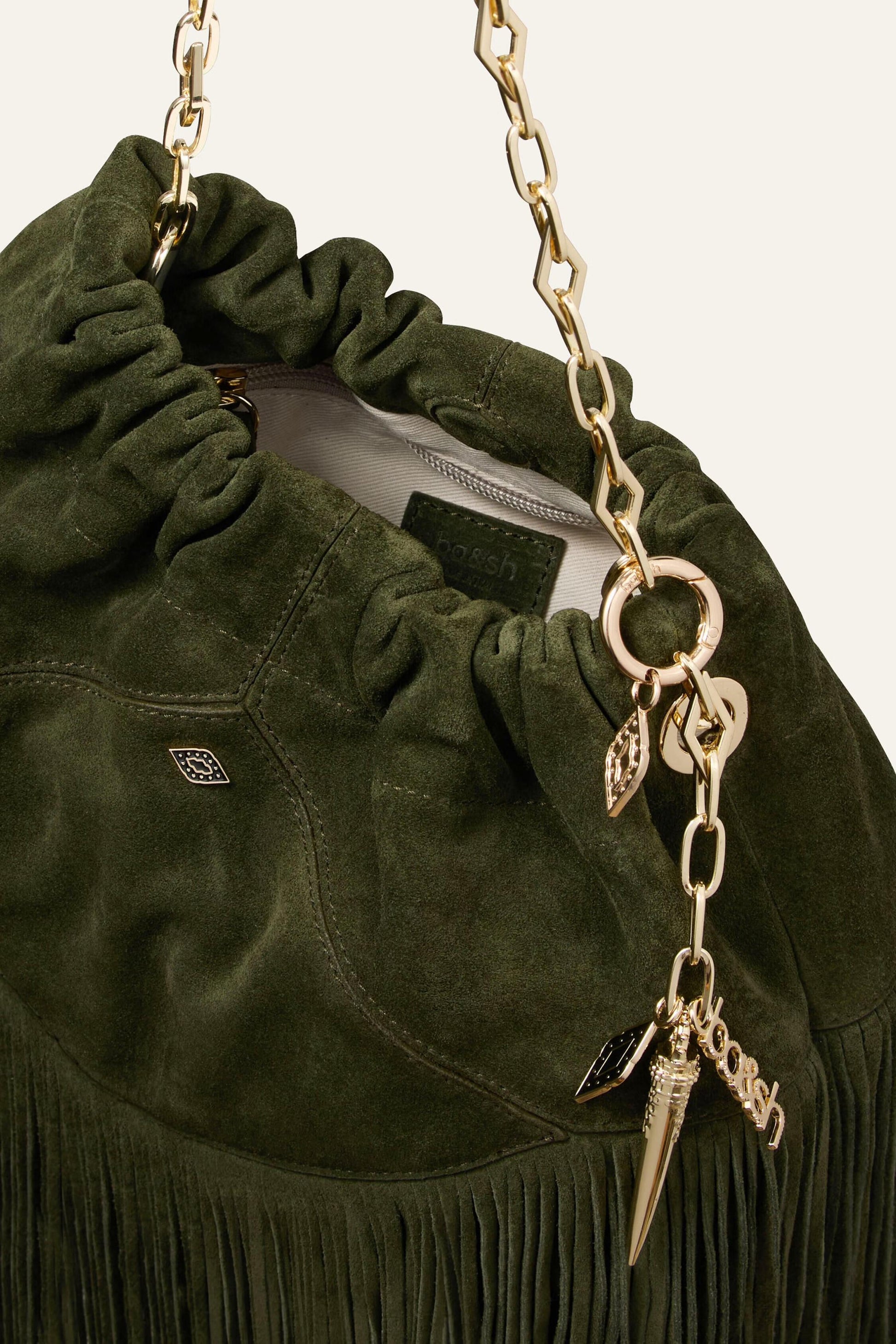 ba&sh Mini Suede Bag June Green