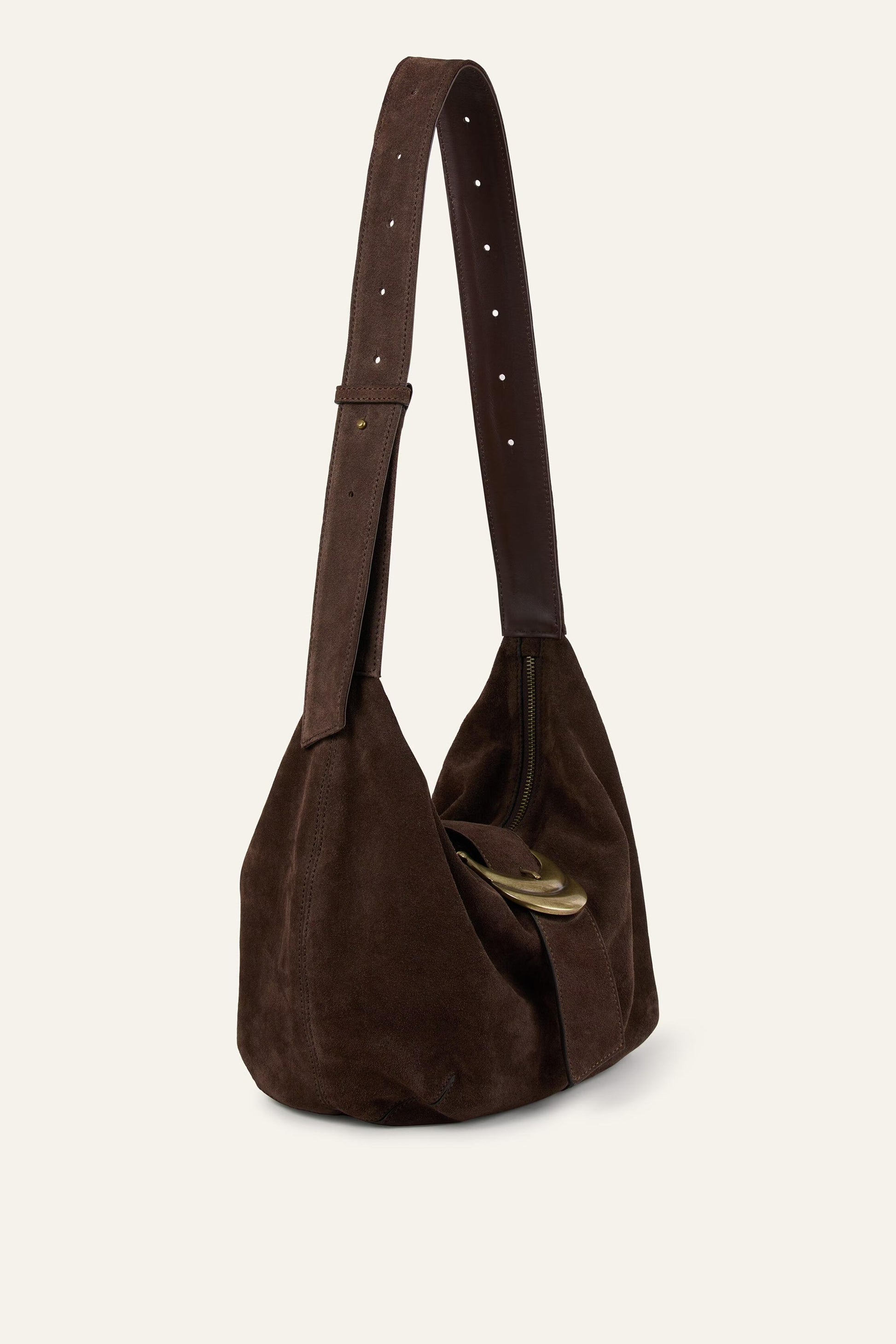 ba&sh Suede Hobo Bag Youyou Brown