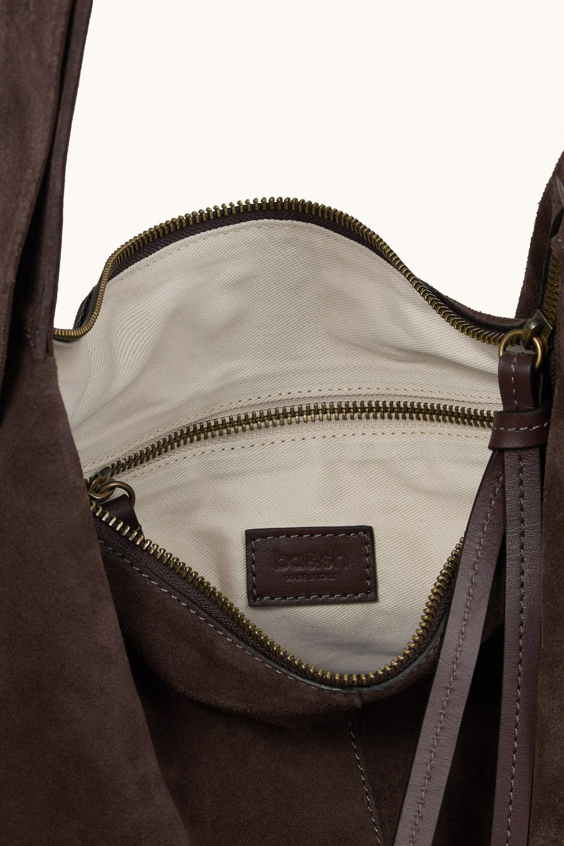 ba&sh Suede Hobo Bag Youyou Brown