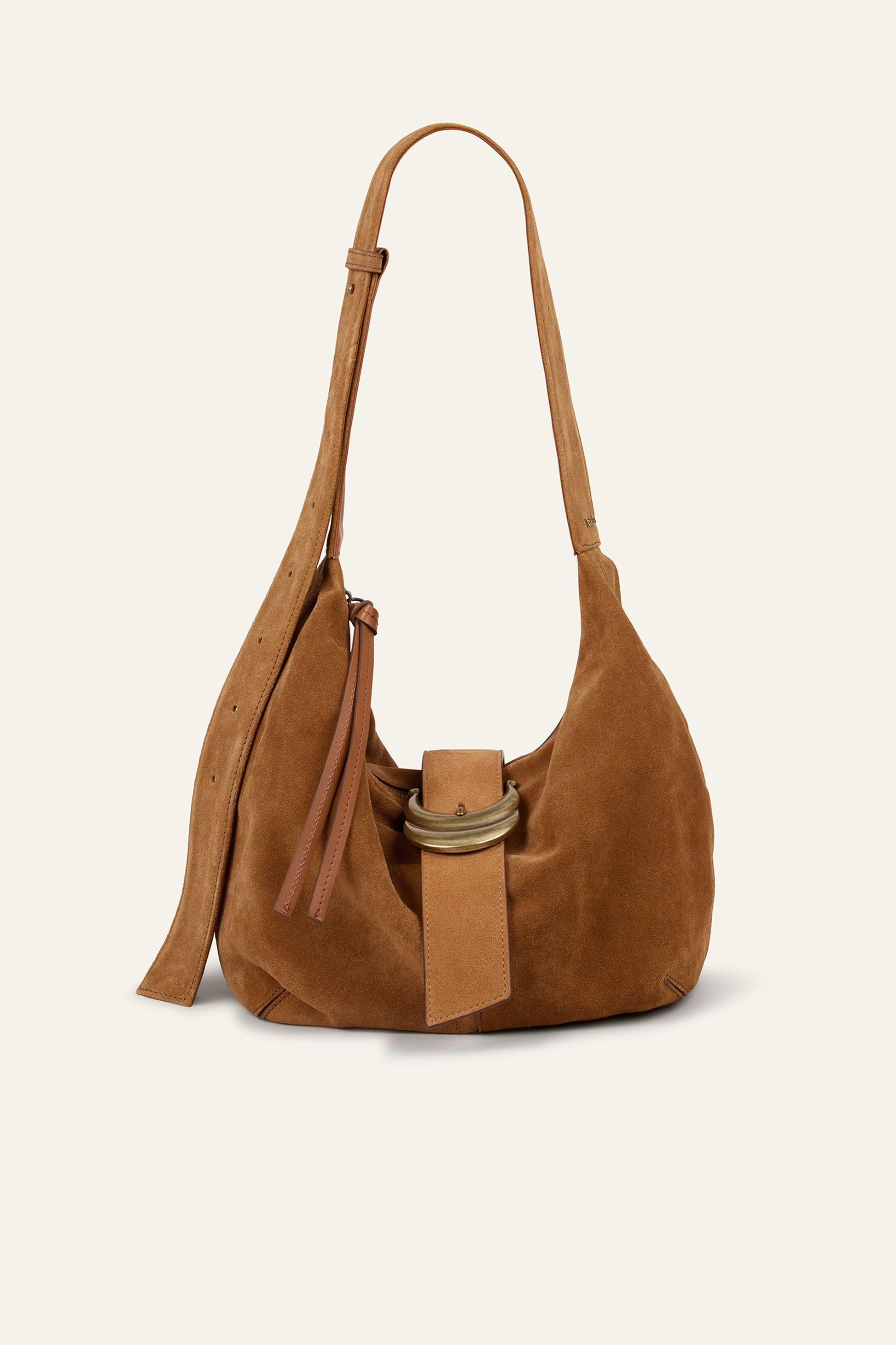 ba&sh Suede Hobo Bag Youyou Brown