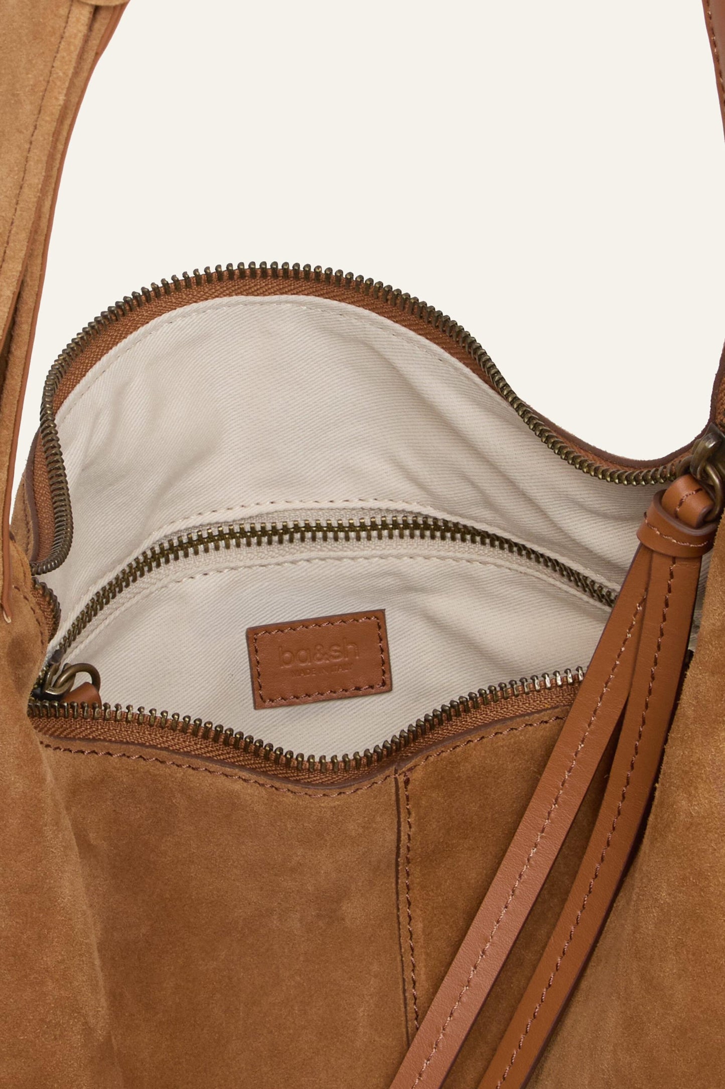 ba&sh Suede Hobo Bag Youyou Brown