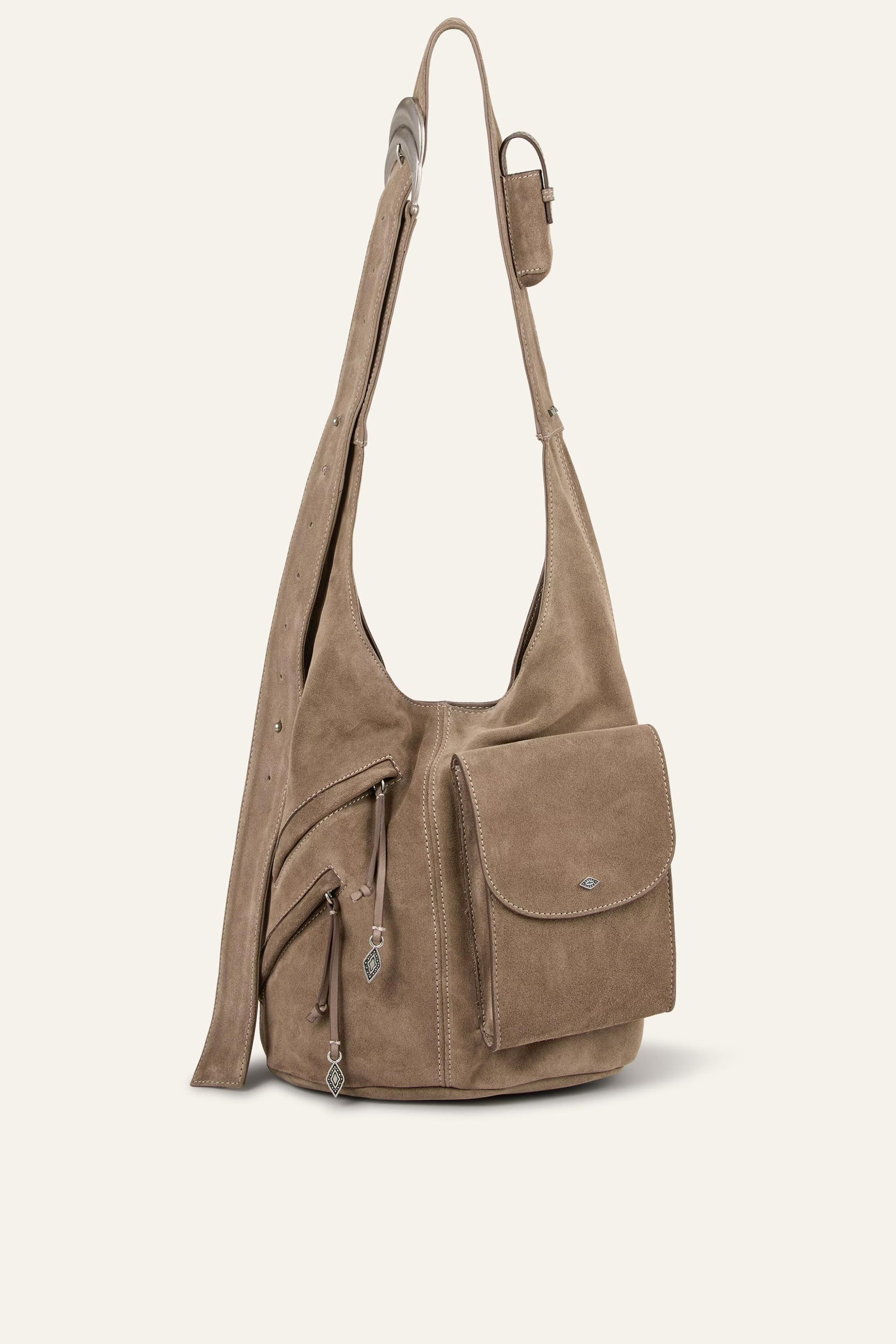ba&sh Suede Bucket Bag Youyou Gray