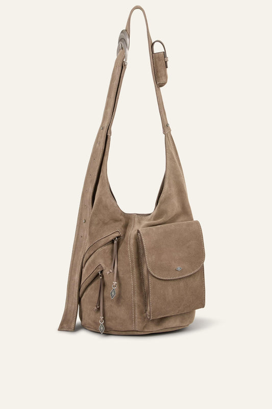 ba&sh Suede Bucket Bag Youyou Gray