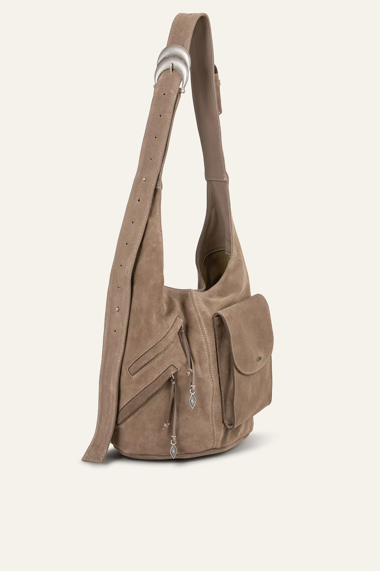 ba&sh Suede Bucket Bag Youyou Gray