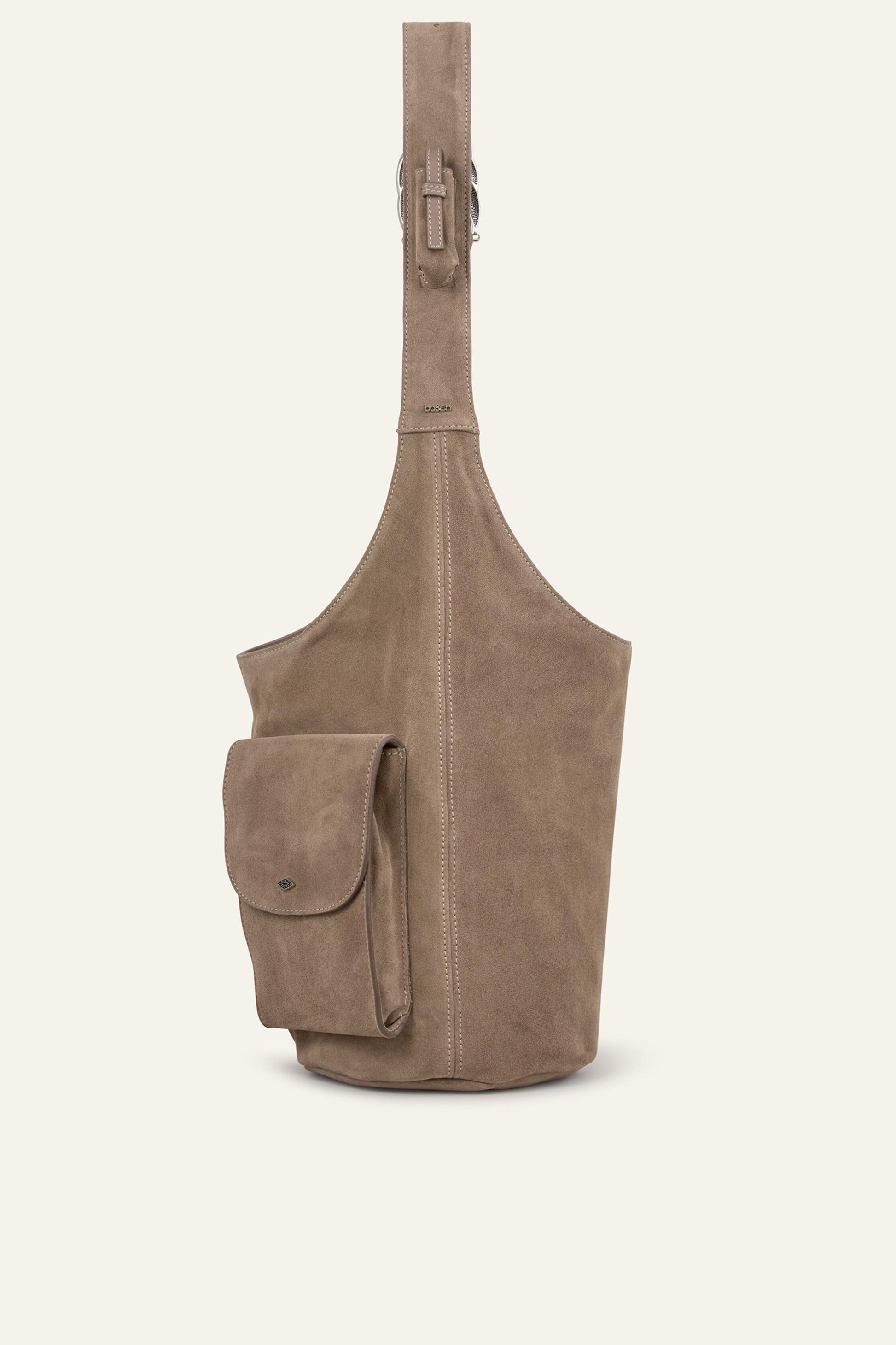 ba&sh Suede Bucket Bag Youyou Gray