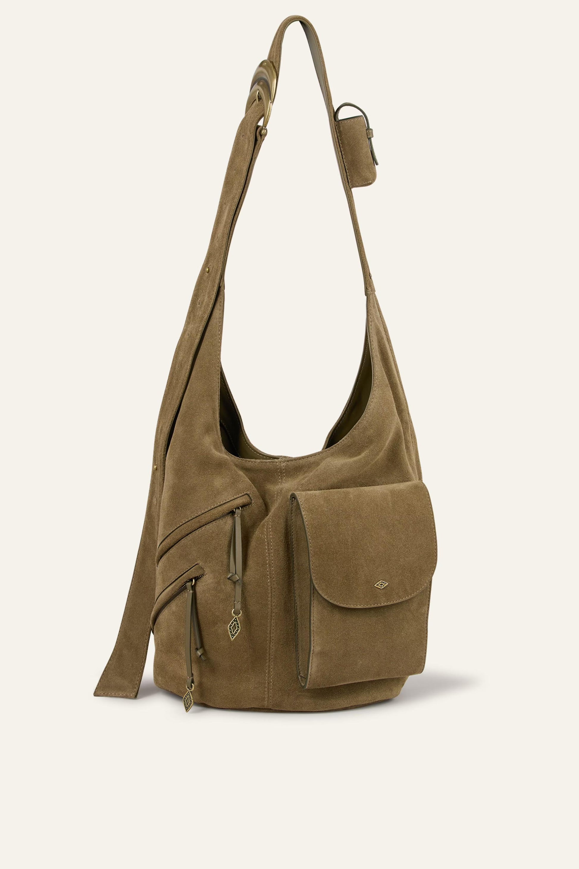 ba&sh Multi-Pocket Bucket Bag Youyou Green