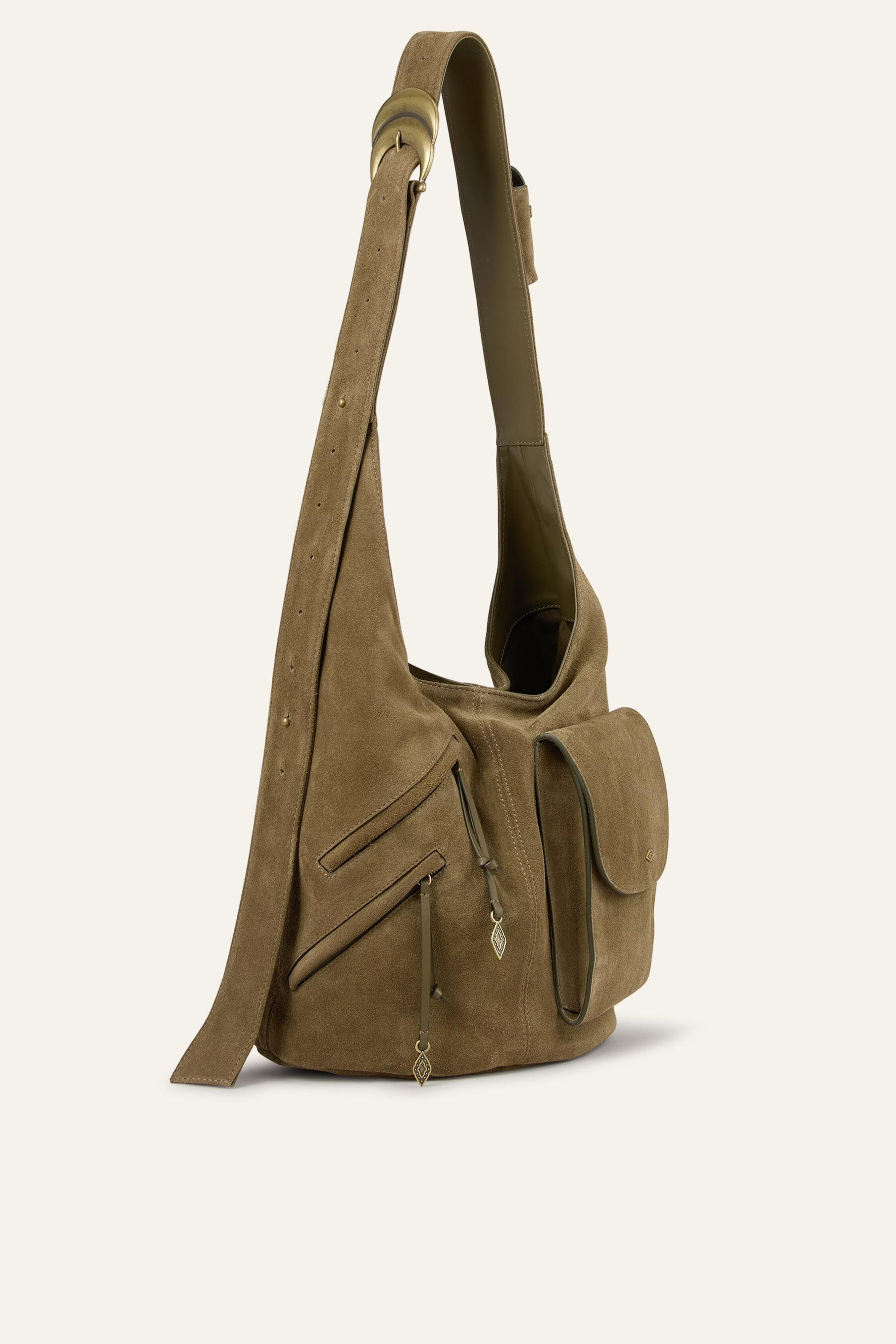 ba&sh Multi-Pocket Bucket Bag Youyou Green