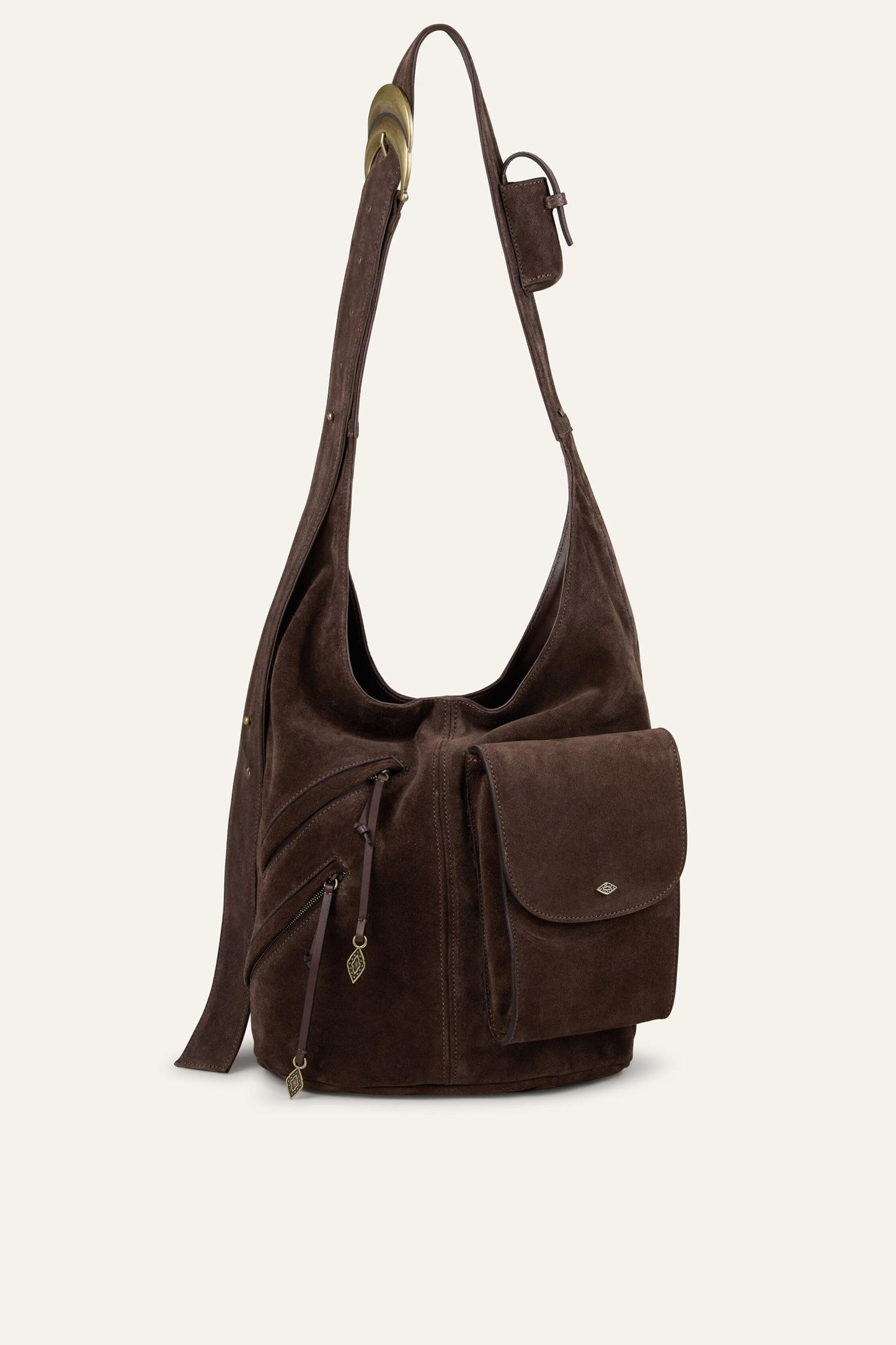 ba&sh Multi-Pocket Bucket Bag Youyou Brown