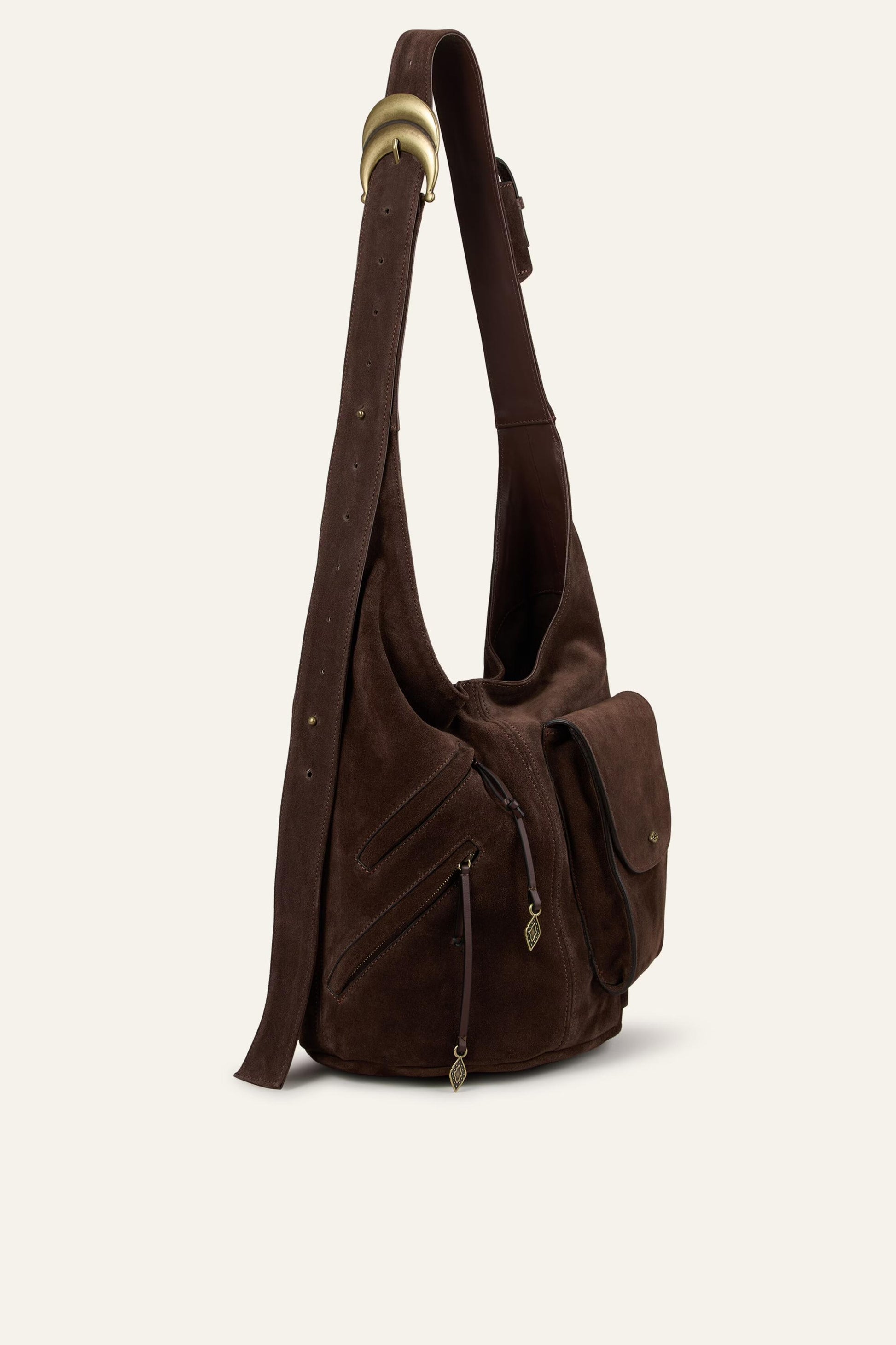 ba&sh Multi-Pocket Bucket Bag Youyou Brown