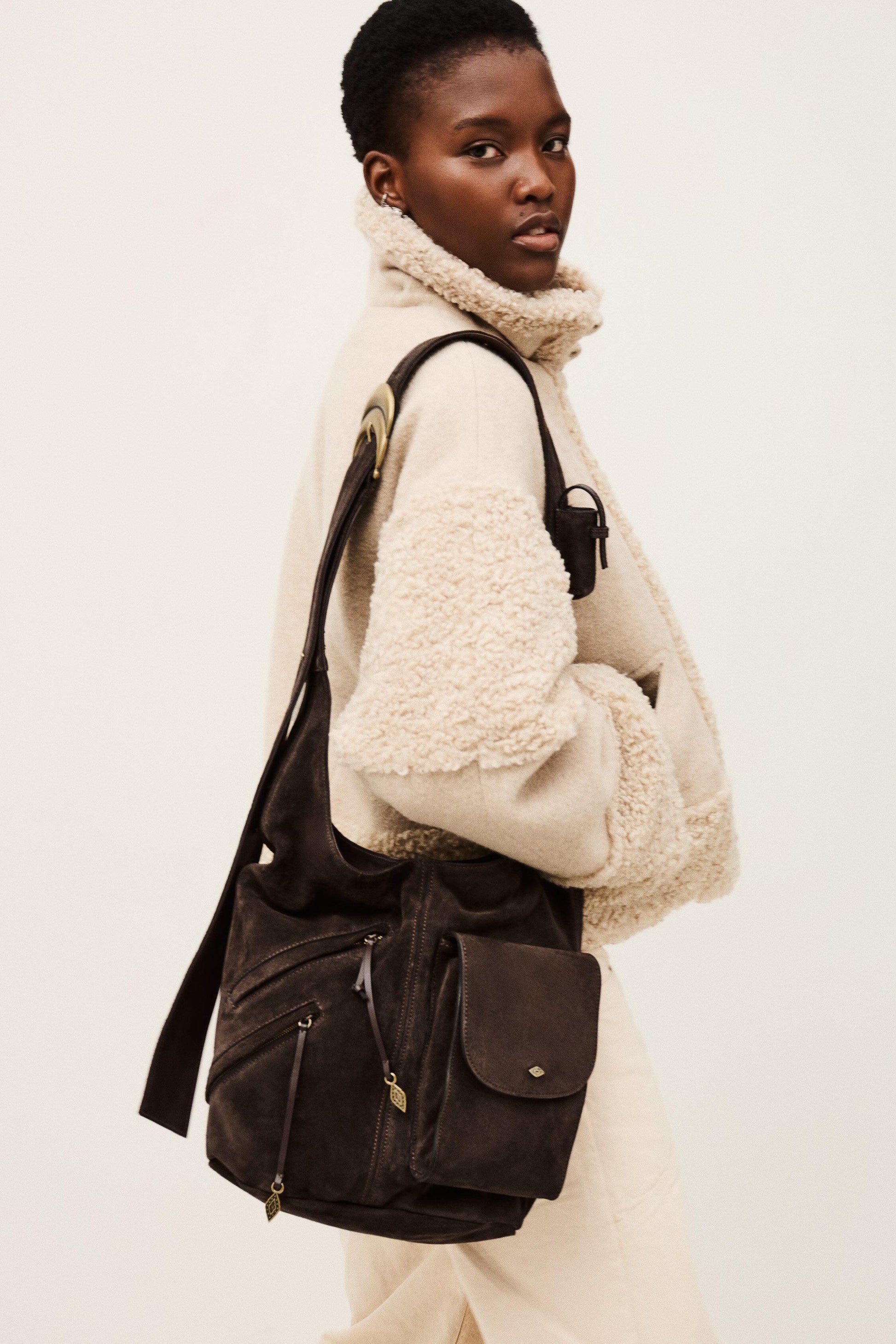 ba&sh Multi-Pocket Bucket Bag Youyou Brown