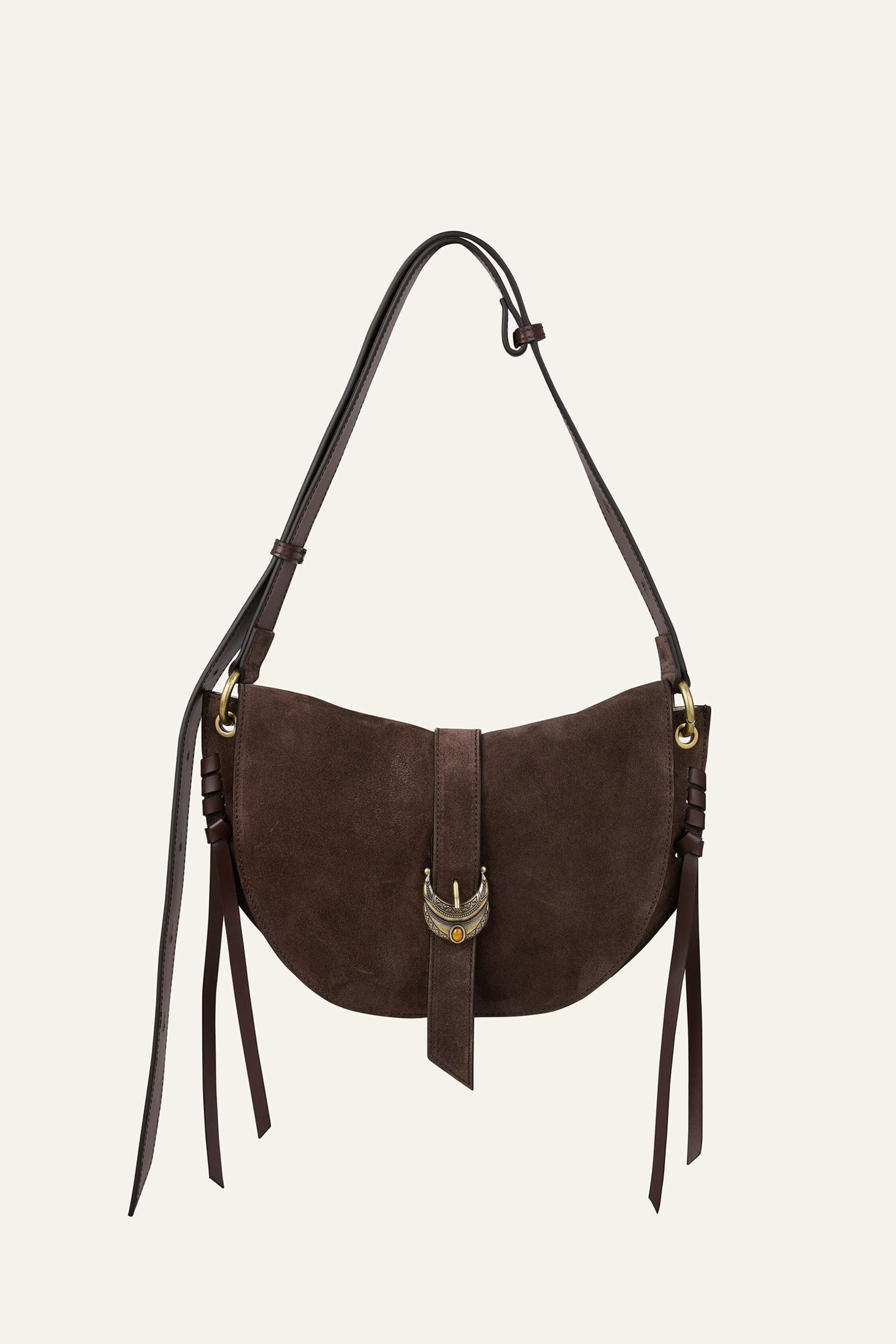 ba&sh Leather Bag Youyou Brown