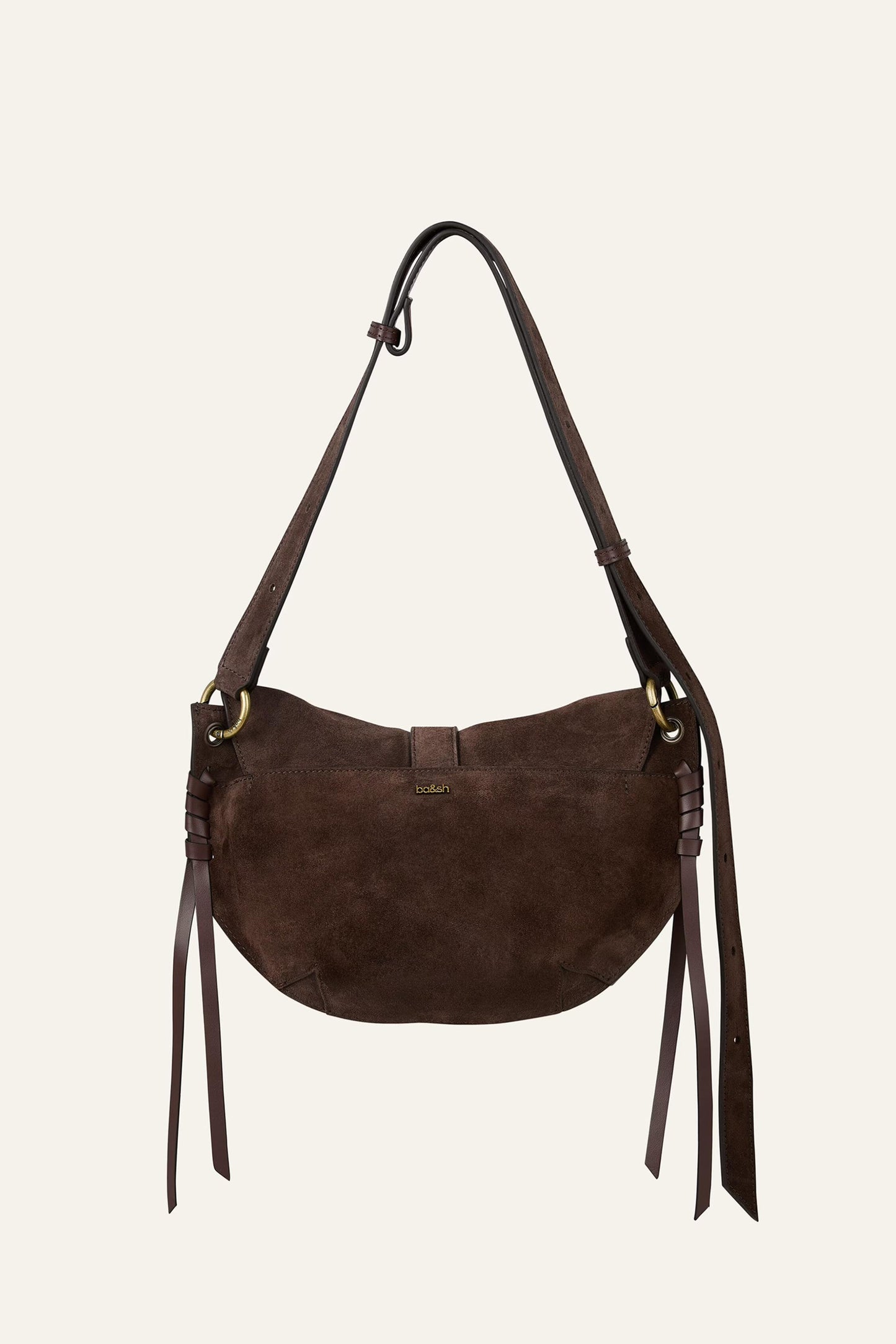 ba&sh Leather Bag Youyou Brown