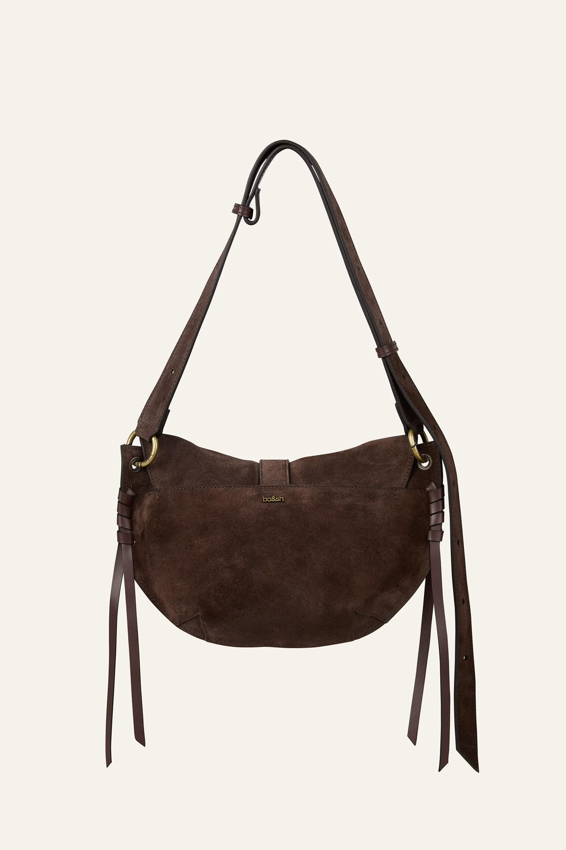 ba&sh Leather Bag Youyou Brown
