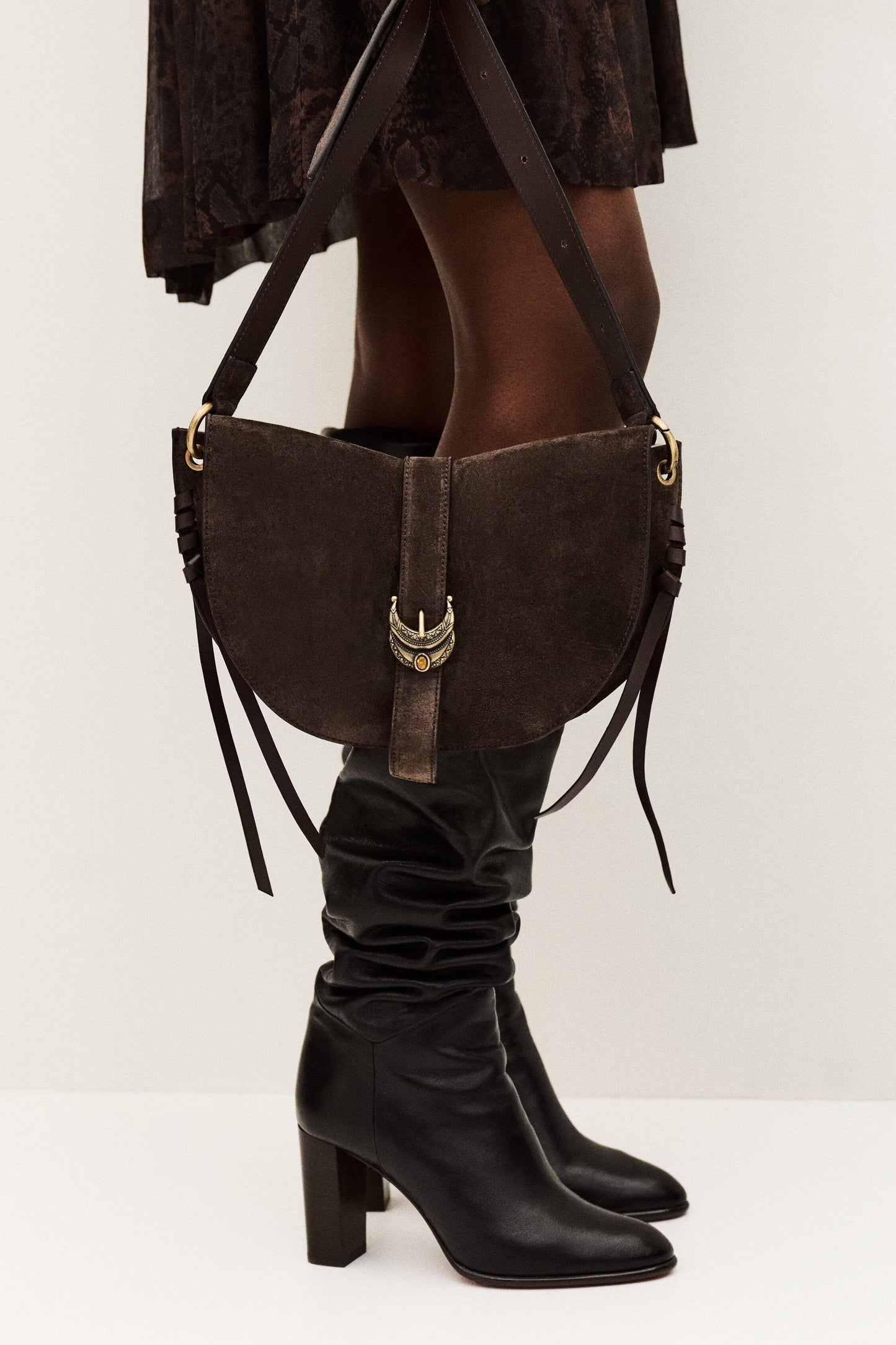 ba&sh Leather Bag Youyou Brown