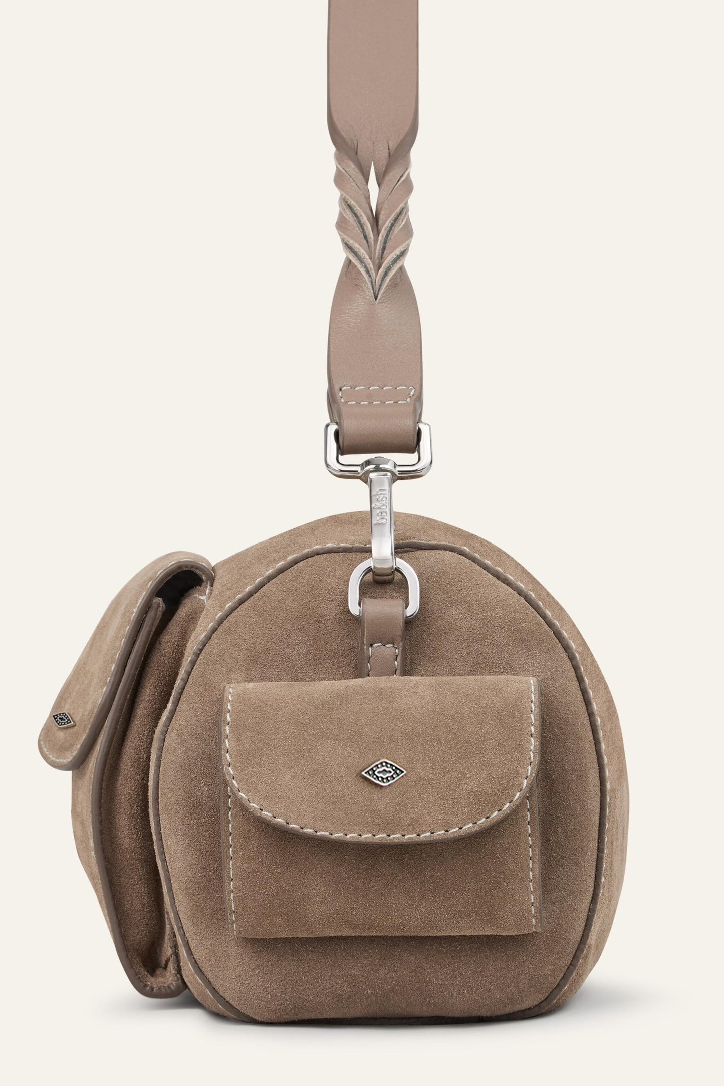 ba&sh Suede Baguette Bag Beni Gray