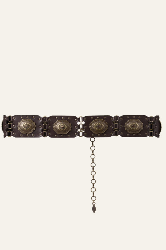 ba&sh Western Leather Belt Besty Brown