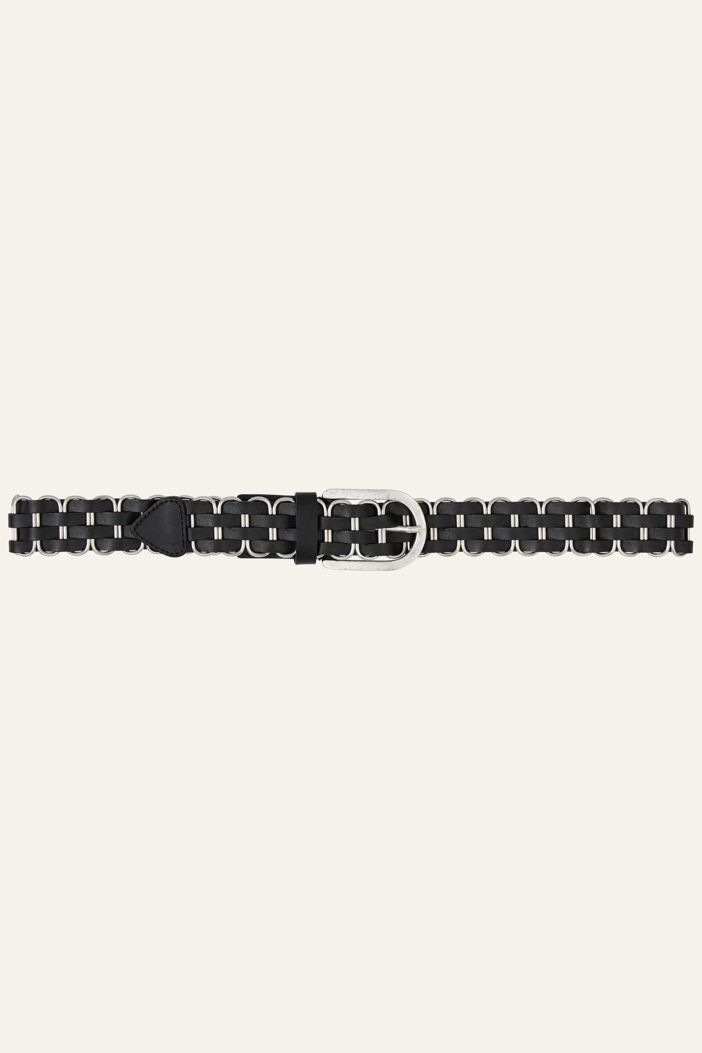 ba&sh Braided Leather Belt Beck Black