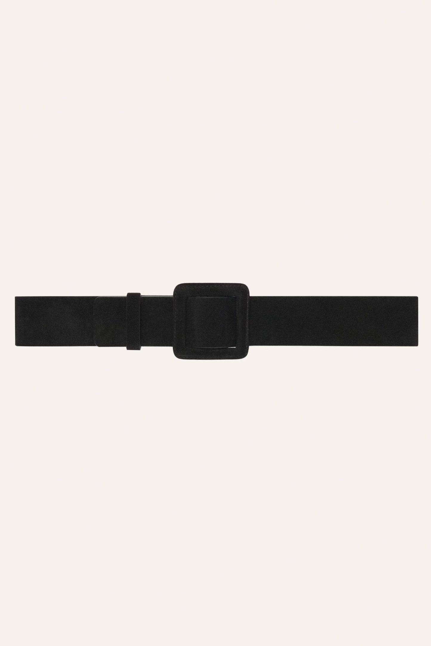 ba&sh Suede Square Buckle Belt Betty Black