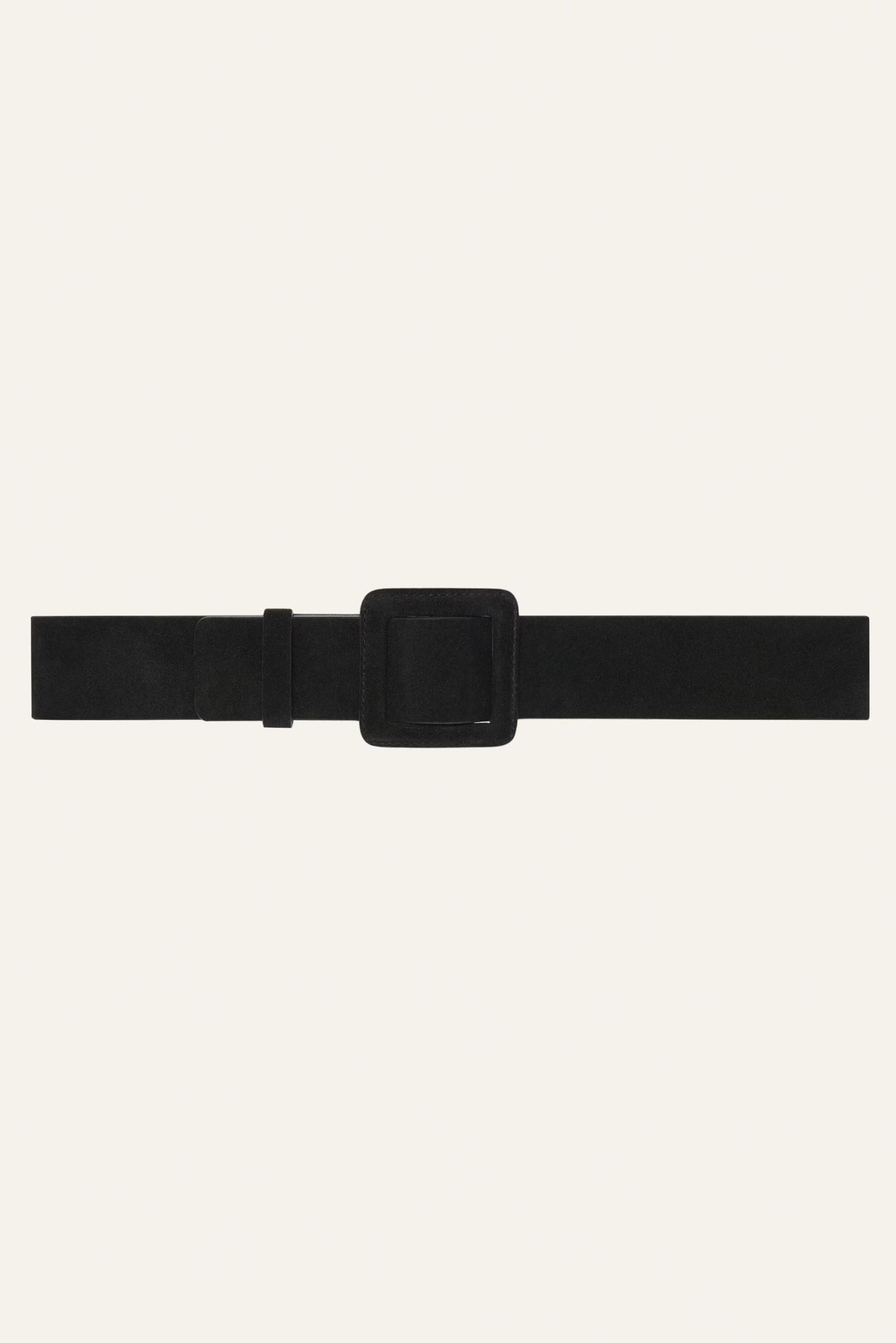 ba&sh Suede Square Buckle Belt Betty Black