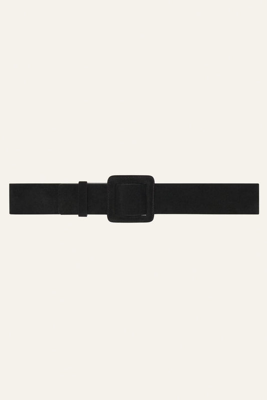 ba&sh Suede Square Buckle Belt Betty Black