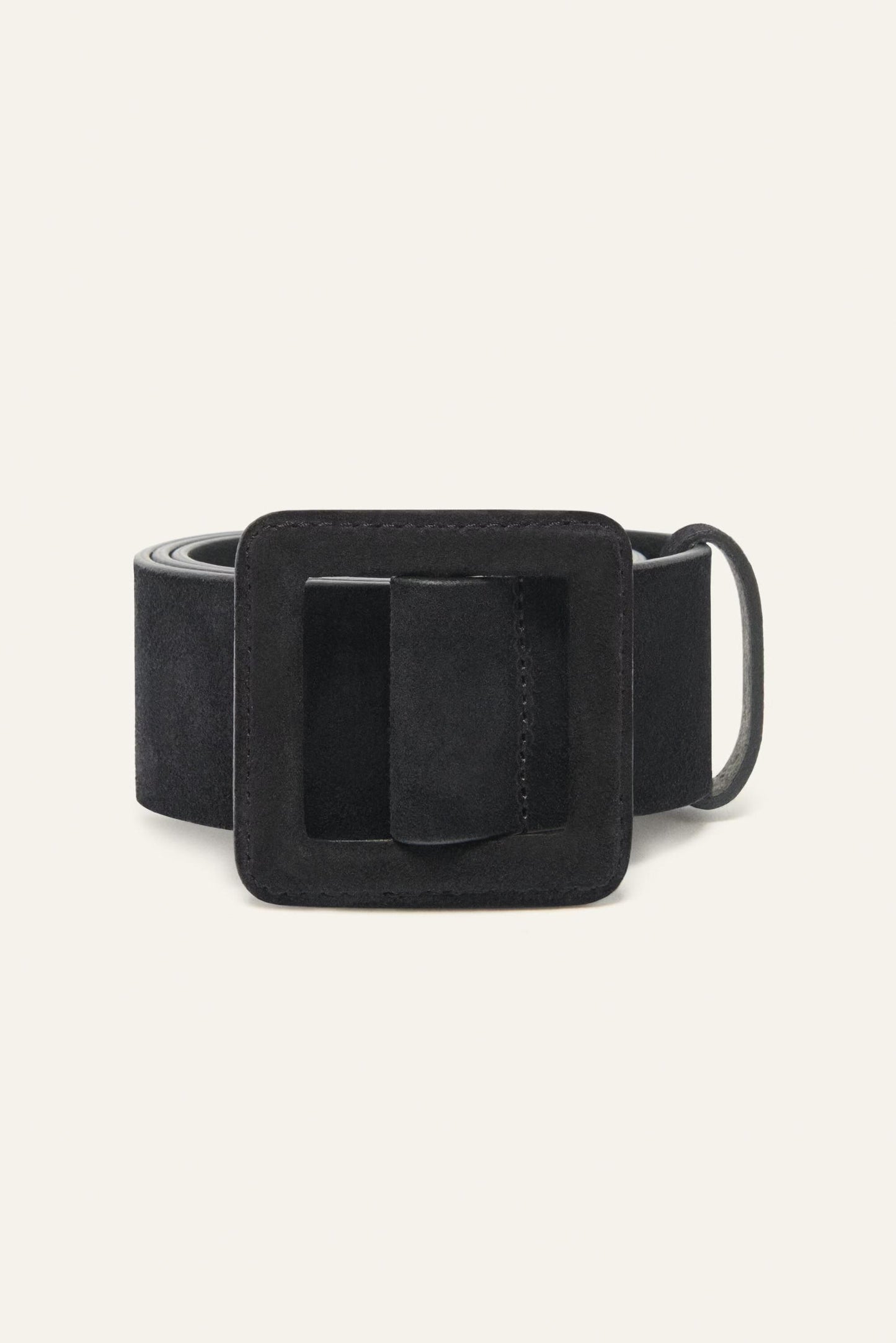 ba&sh Suede Square Buckle Belt Betty Black