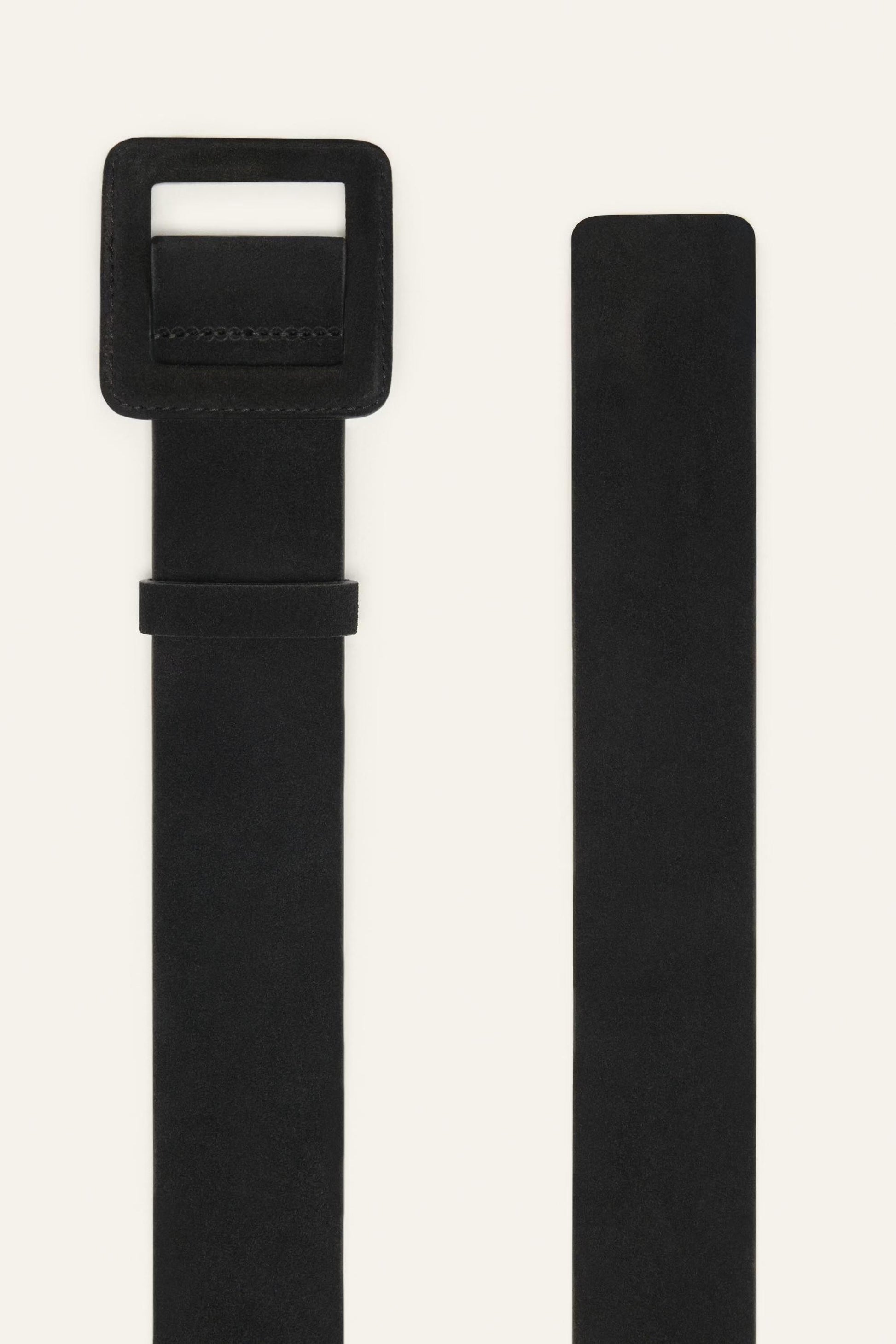 ba&sh Suede Square Buckle Belt Betty Black