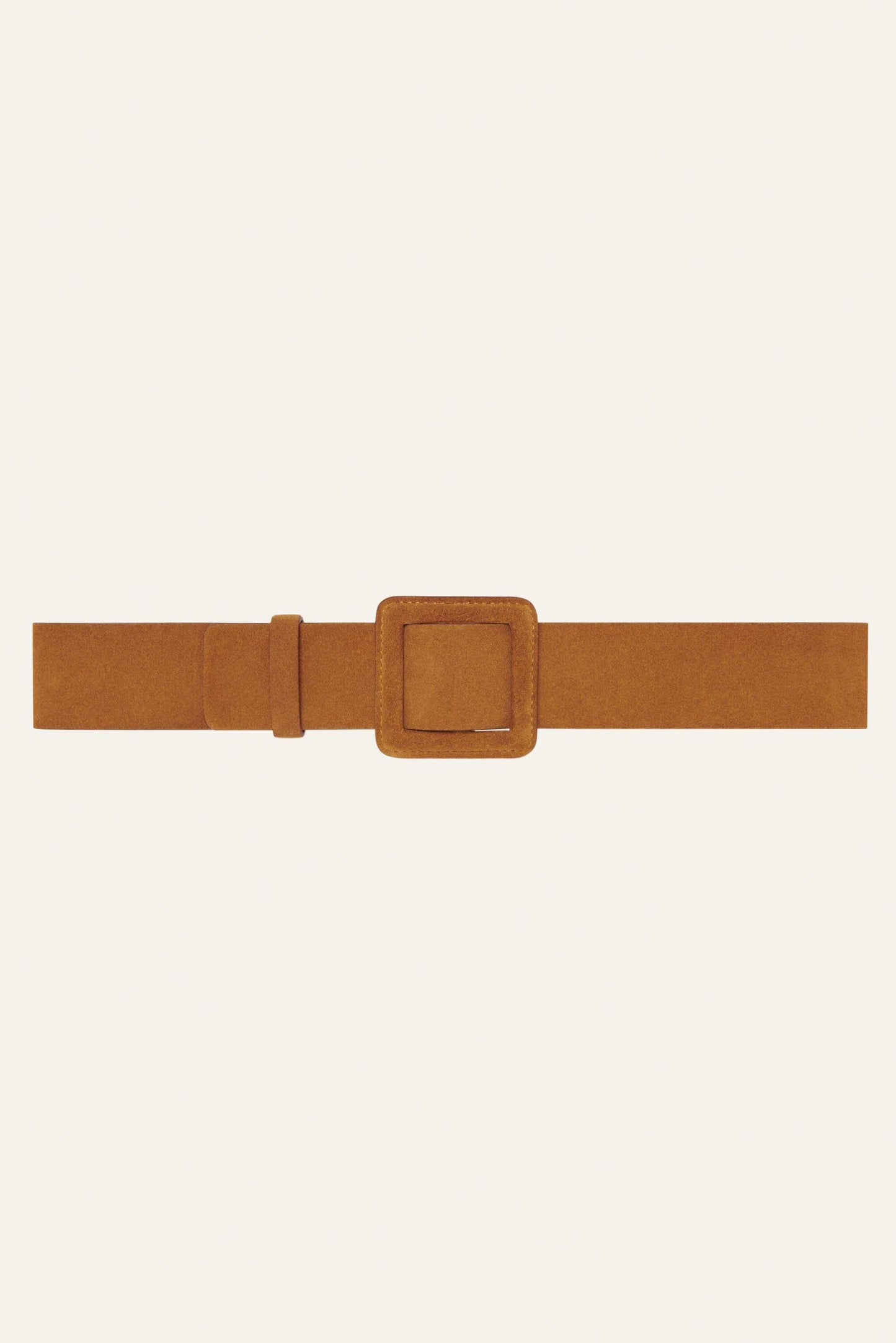 ba&sh Suede Square Buckle Belt Betty Brown