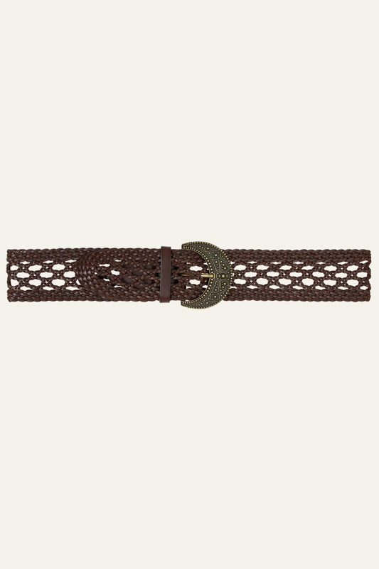 ba&sh Braided Leather Belt Balmy Brown
