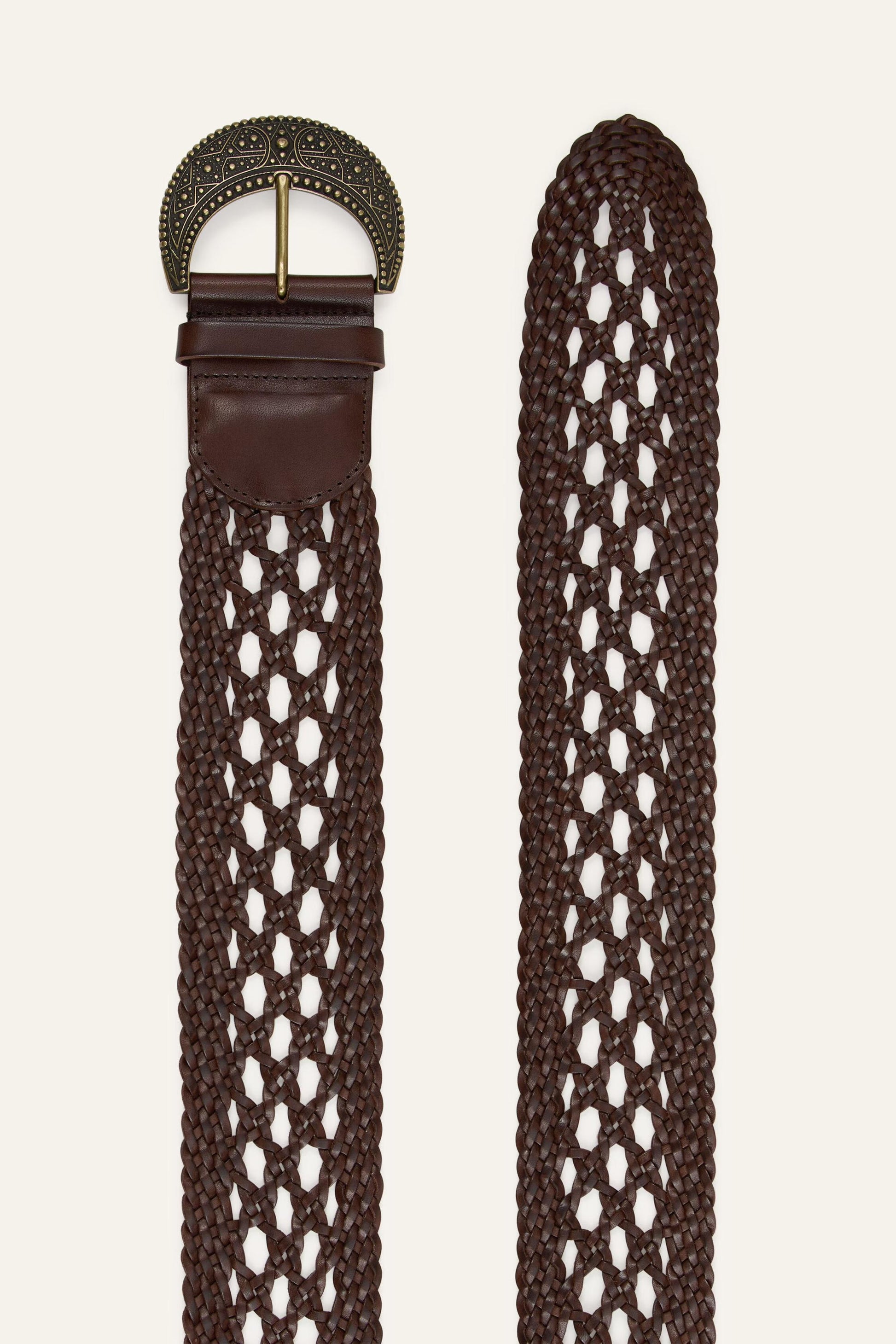 ba&sh Braided Leather Belt Balmy Brown